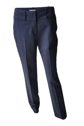 Chic COSTUME NATIONAL Grey Wool Blend Straight Leg Trousers with Crease Front (Size 38)