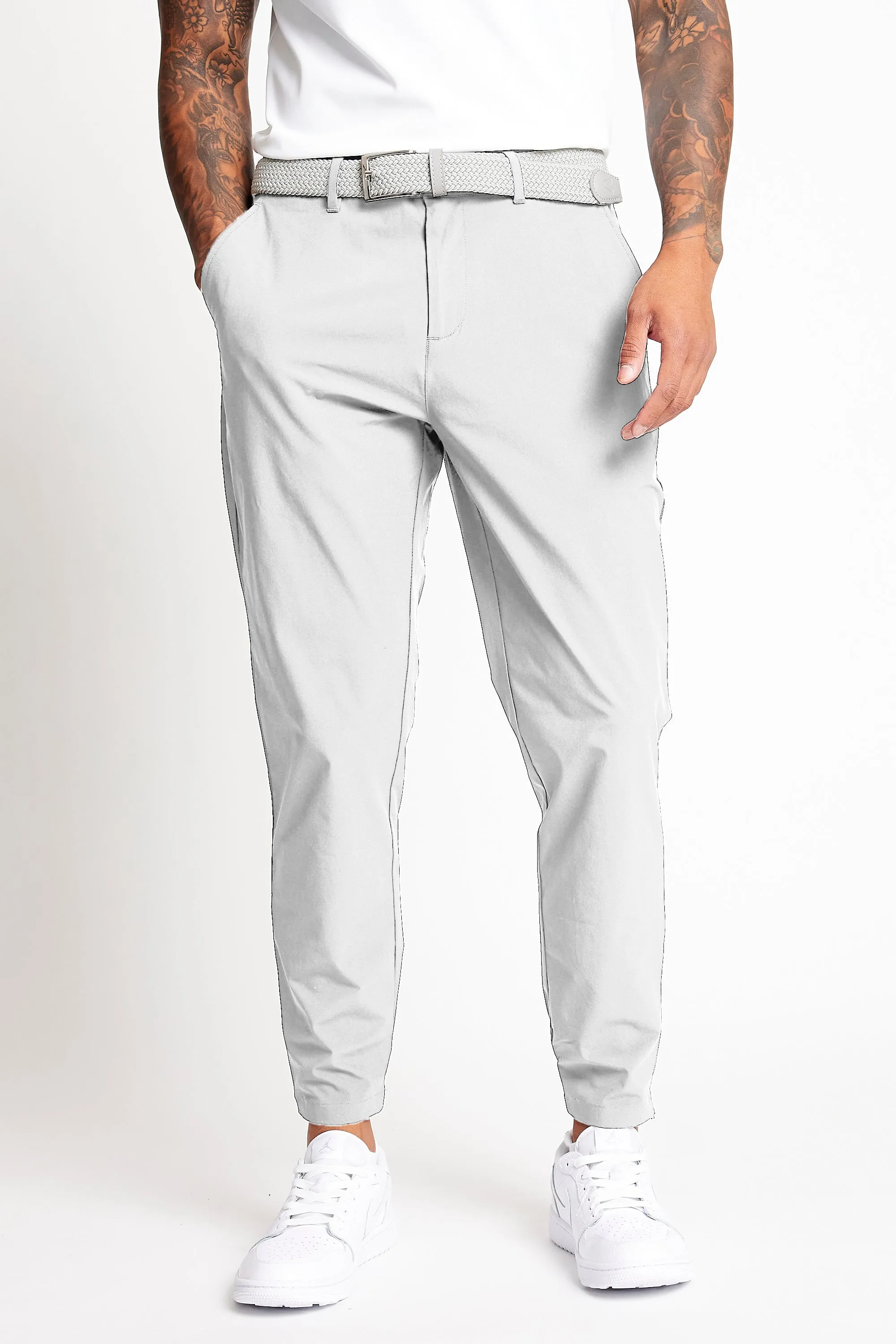 Enhanced Dynamic Stretch Grey Golf Trousers for Optimal Performance