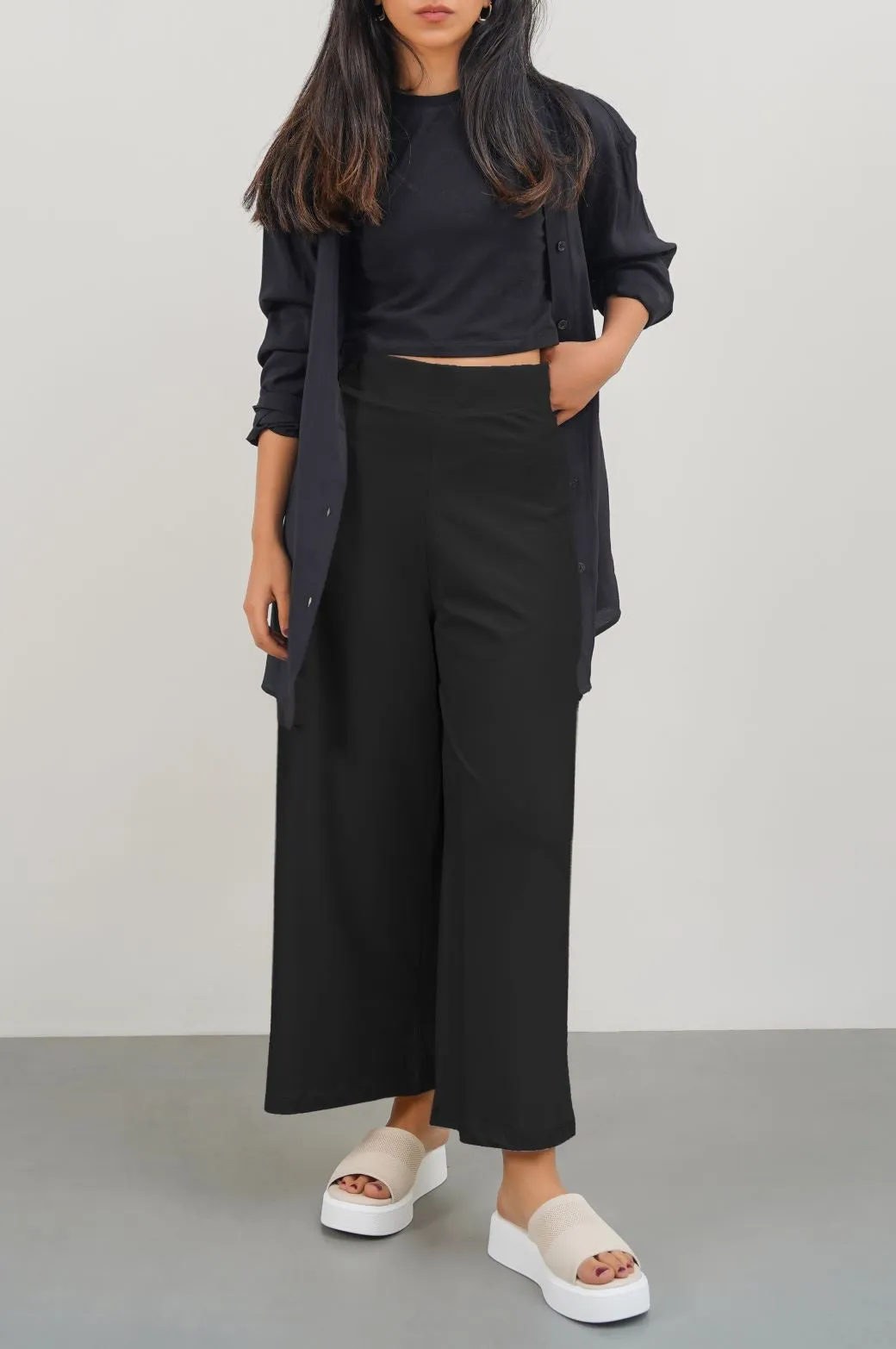 CROPPED WIDE PANTS