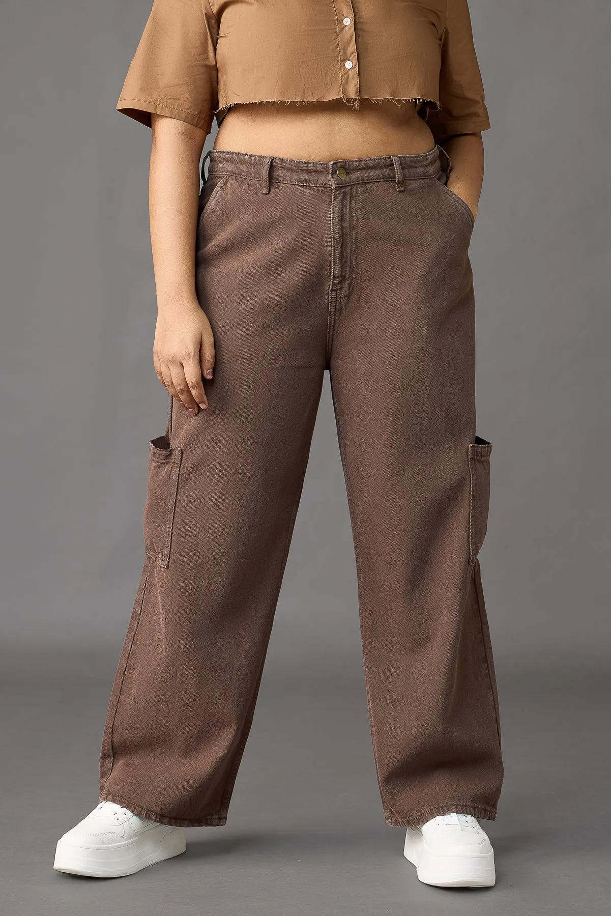 Curve Rich Timber Tones Straight Jeans