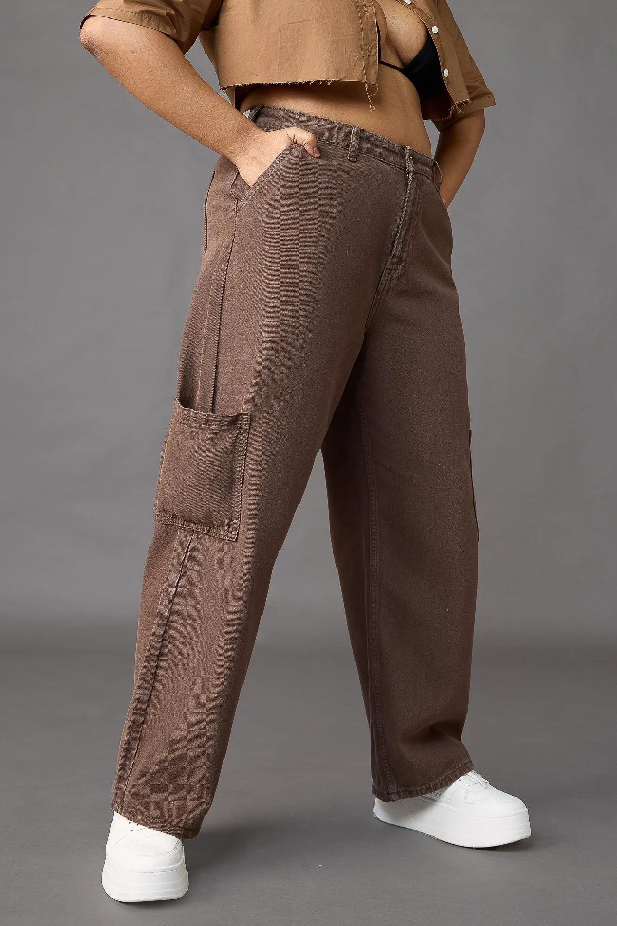 Curve Rich Timber Tones Straight Jeans