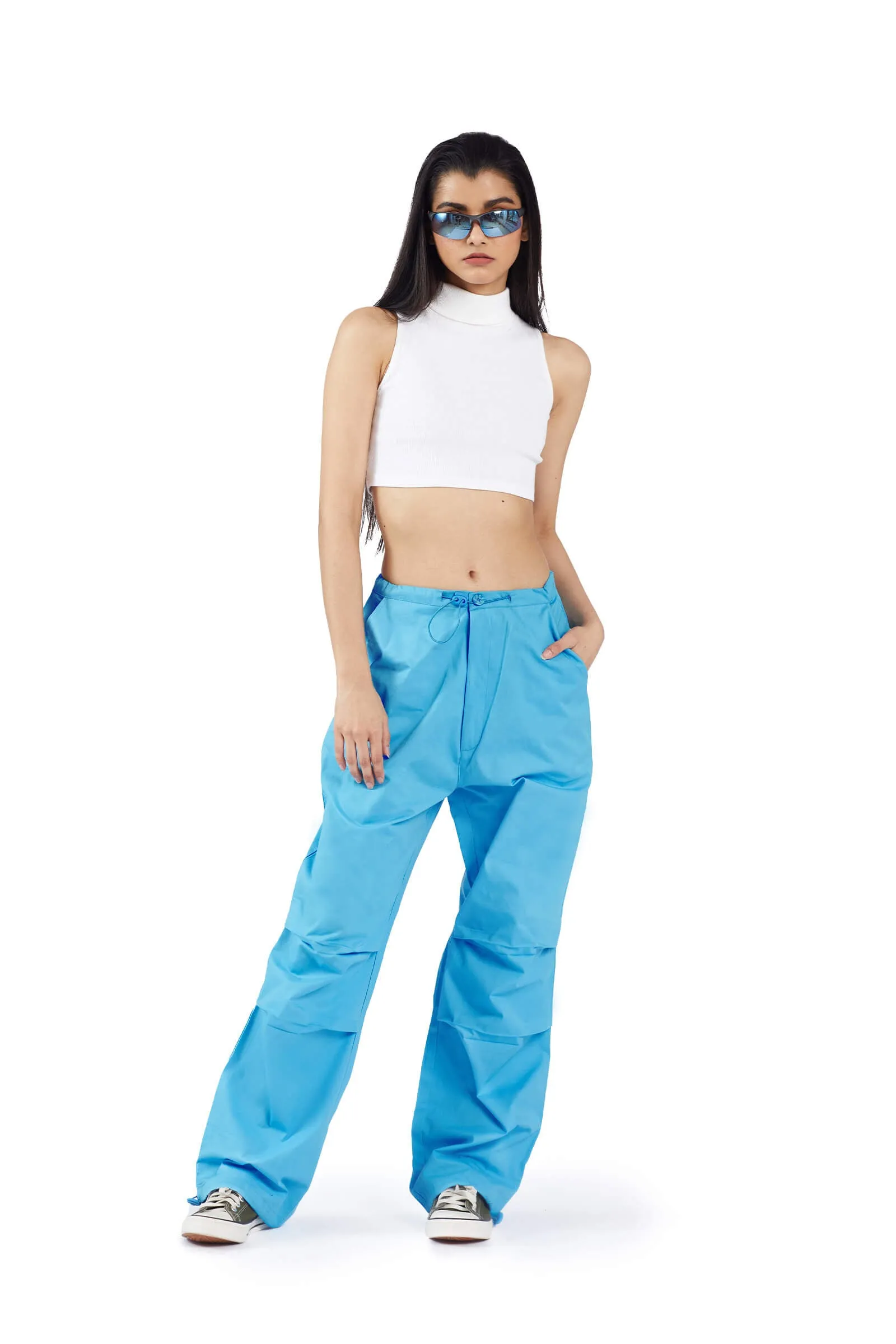 Deep Blue Parachute Pants