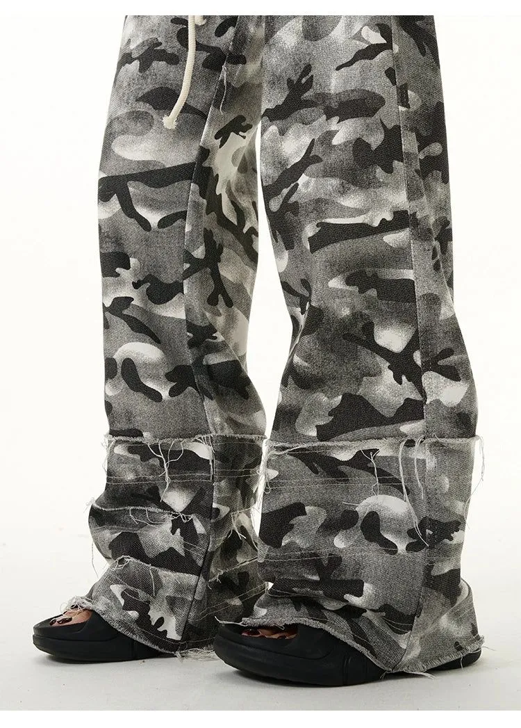 Drawstring Camo Cargo Pants