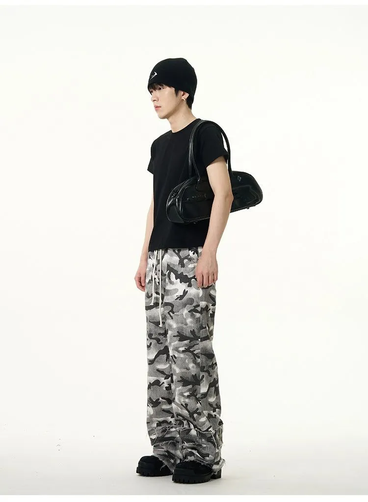 Drawstring Camo Cargo Pants