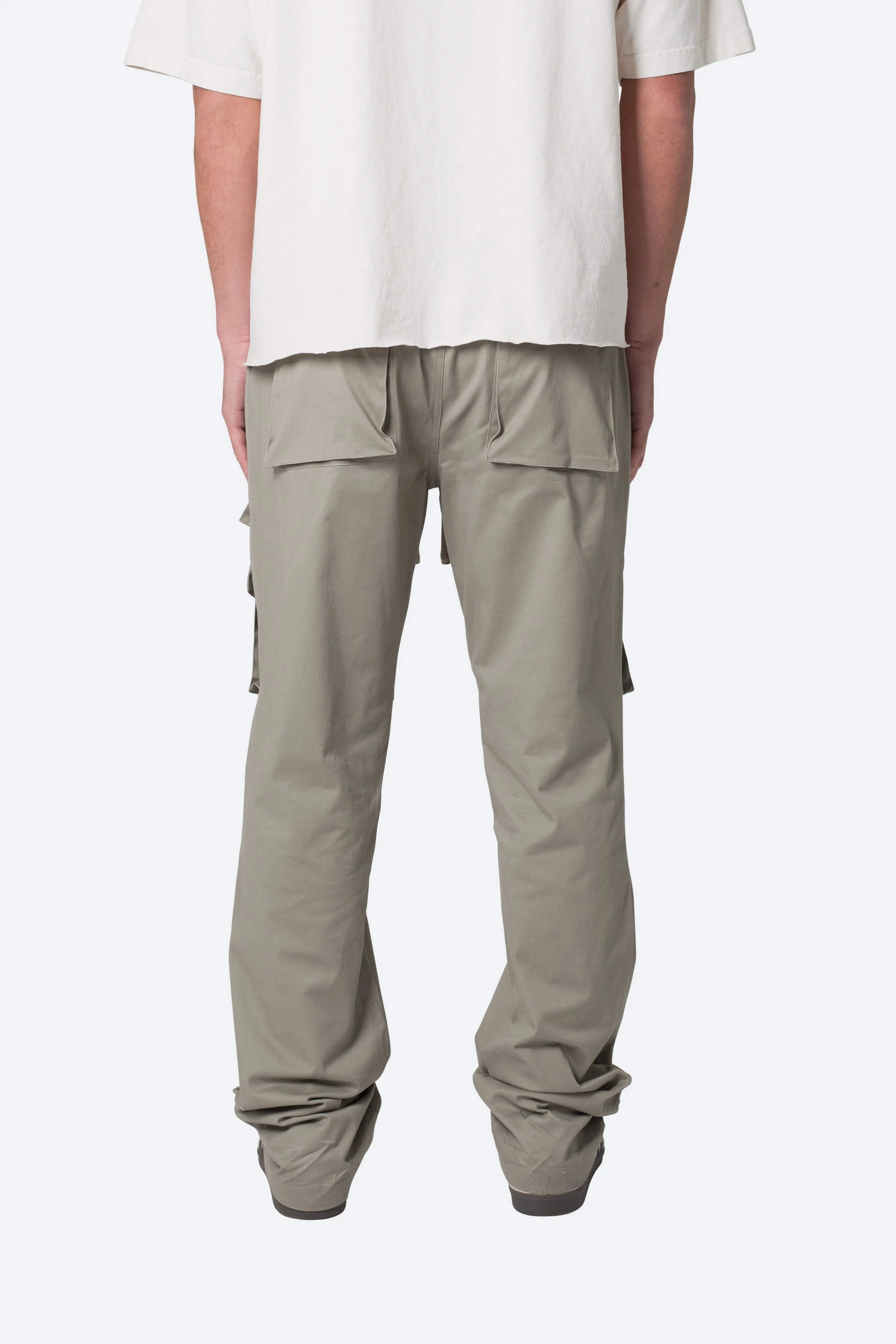 Drawstring Cargo Pants - Grey