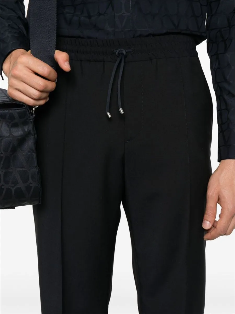 DRAWSTRING-WAIST TAPERED TROUSERS