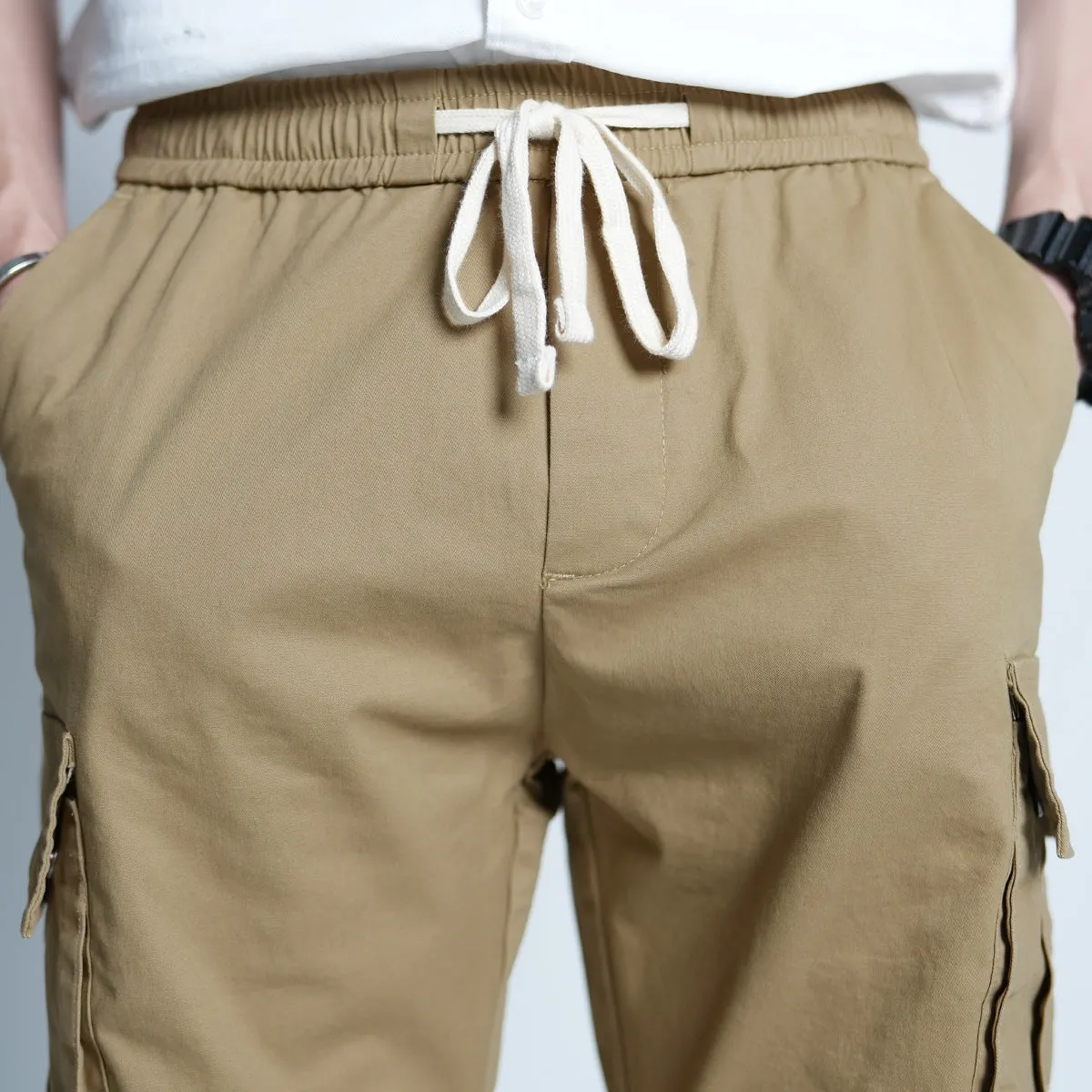 Elastic Cargo Short Pants - 104