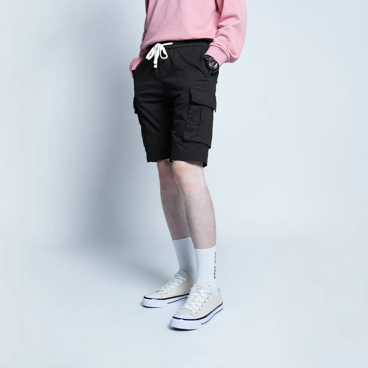 Elastic Cargo Short Pants - 104