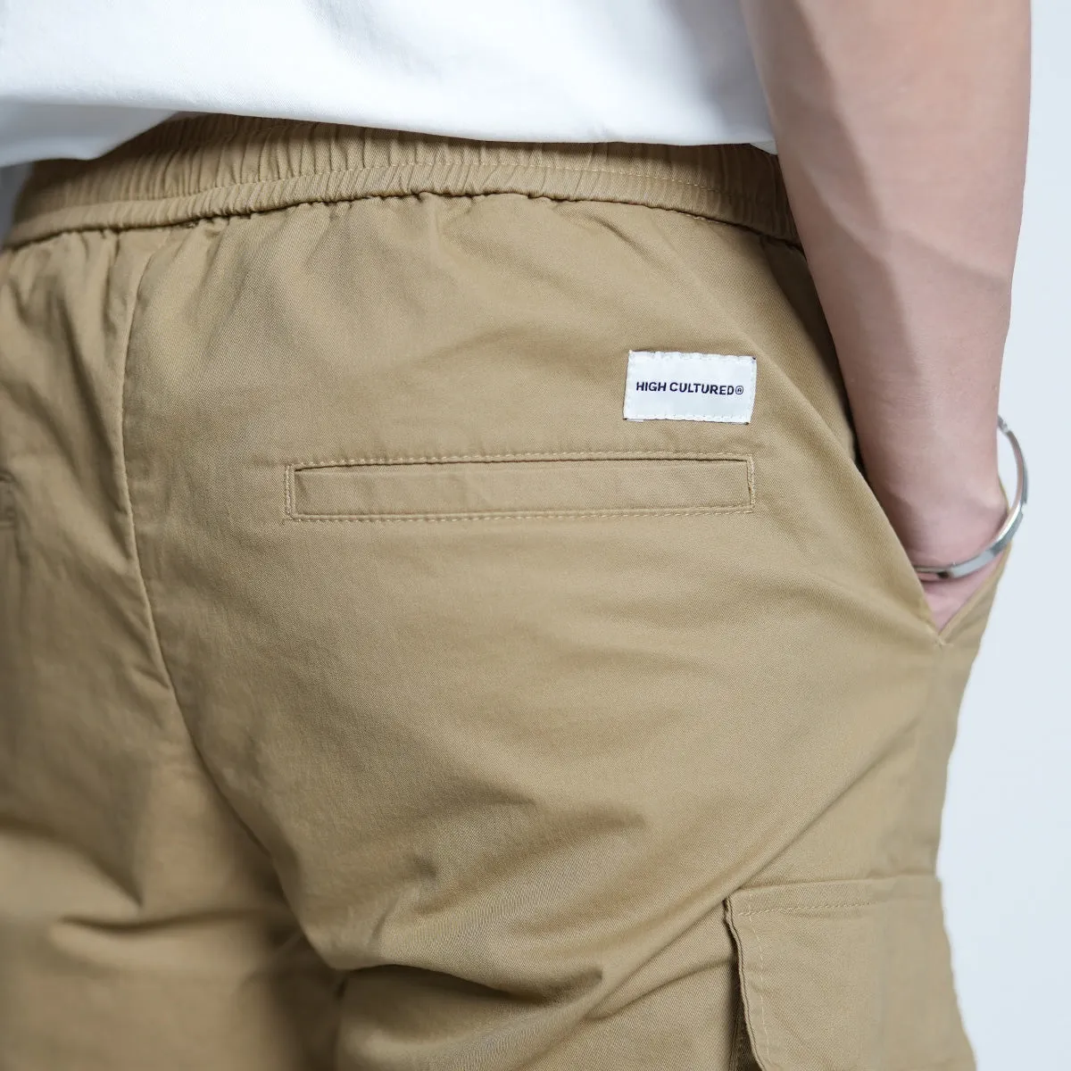 Elastic Cargo Short Pants - 104