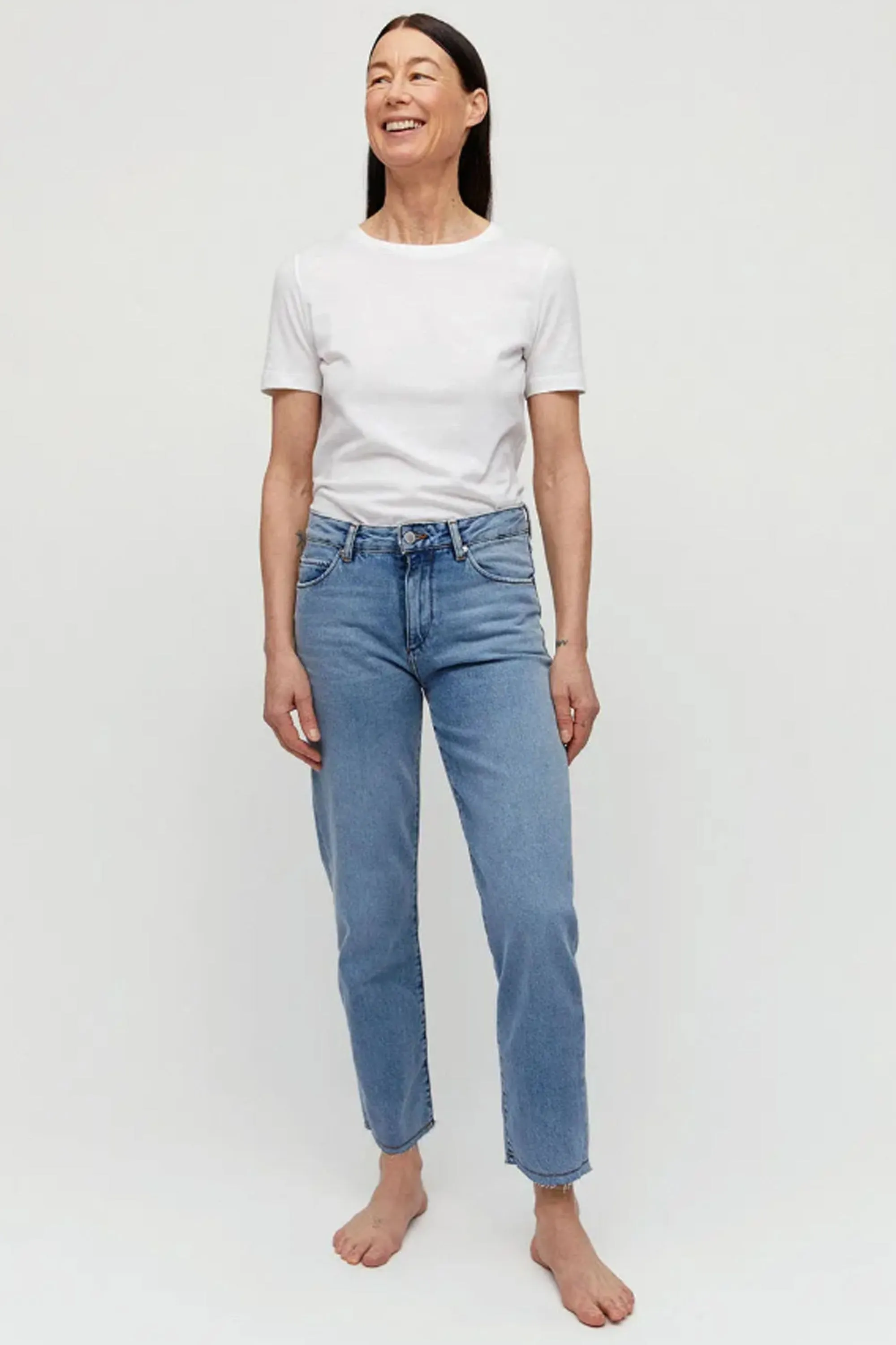 fjellaa cropped jeans mid blue