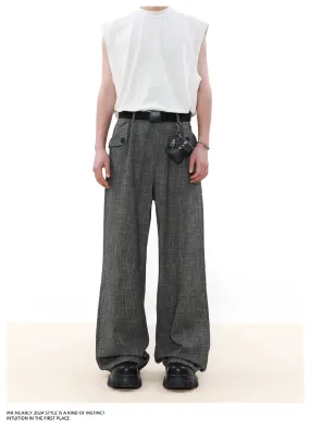 Flap Pocket Textured Trousers