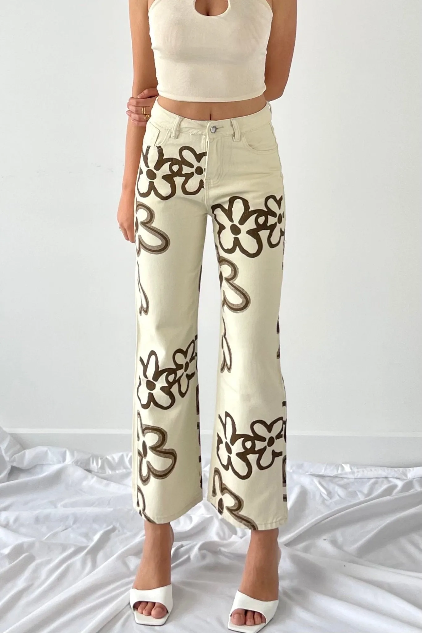 Flowers print pants