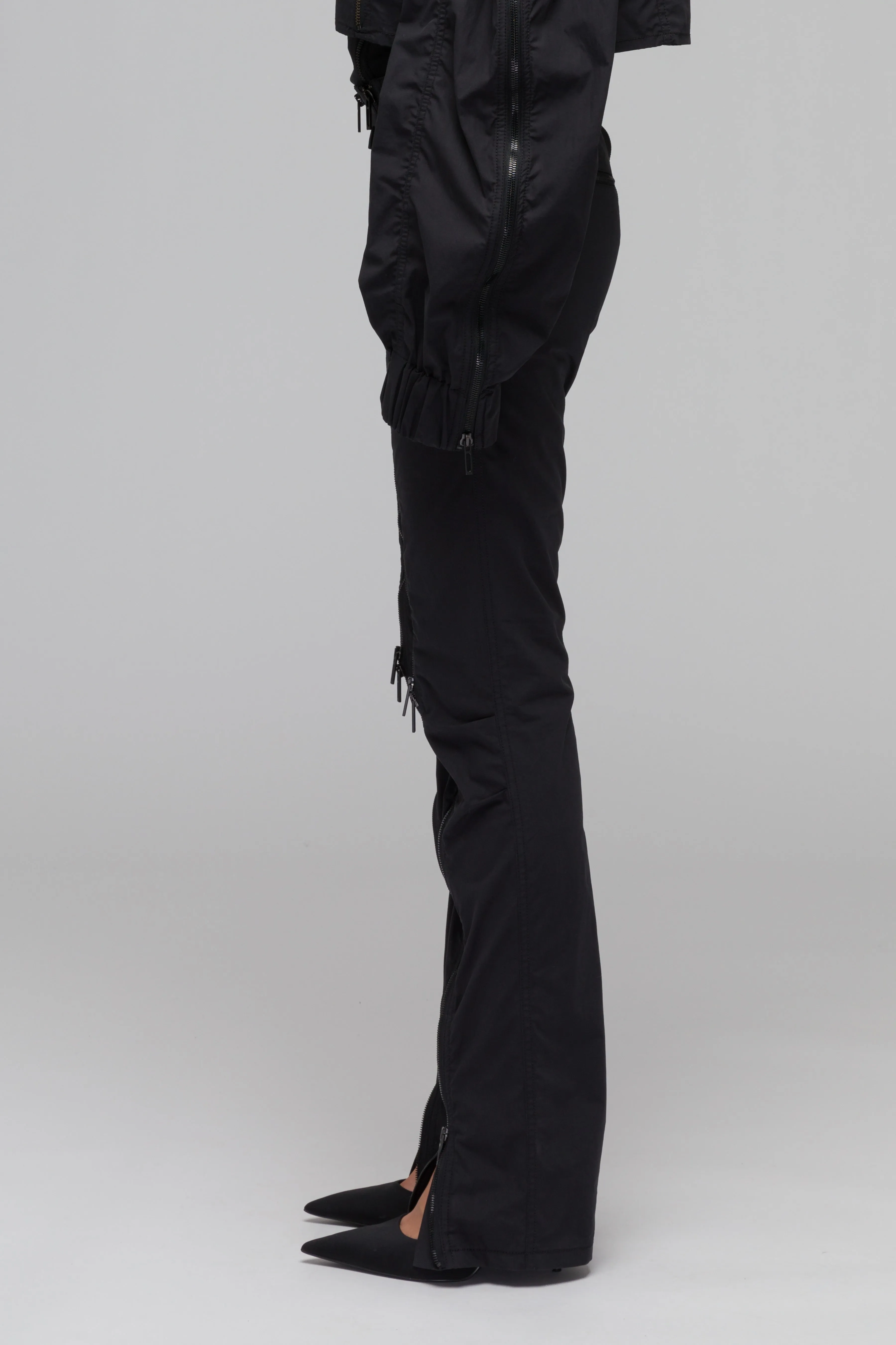 Fitted Trousers with Full-Split Zipper Detail