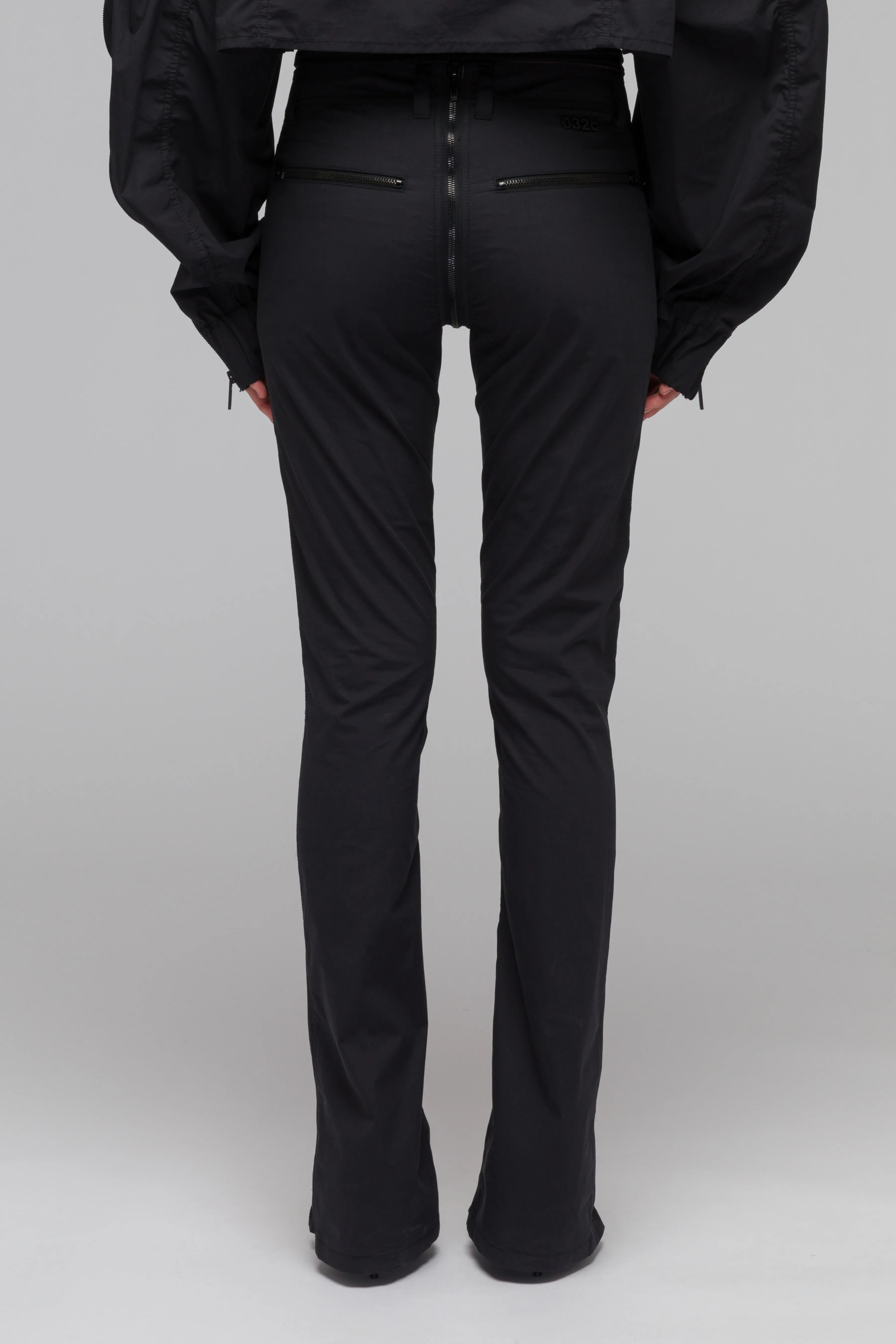 Fitted Trousers with Full-Split Zipper Detail