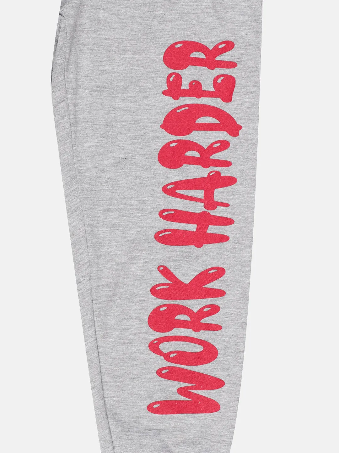 Girls "Work Harder" Printed Track pant