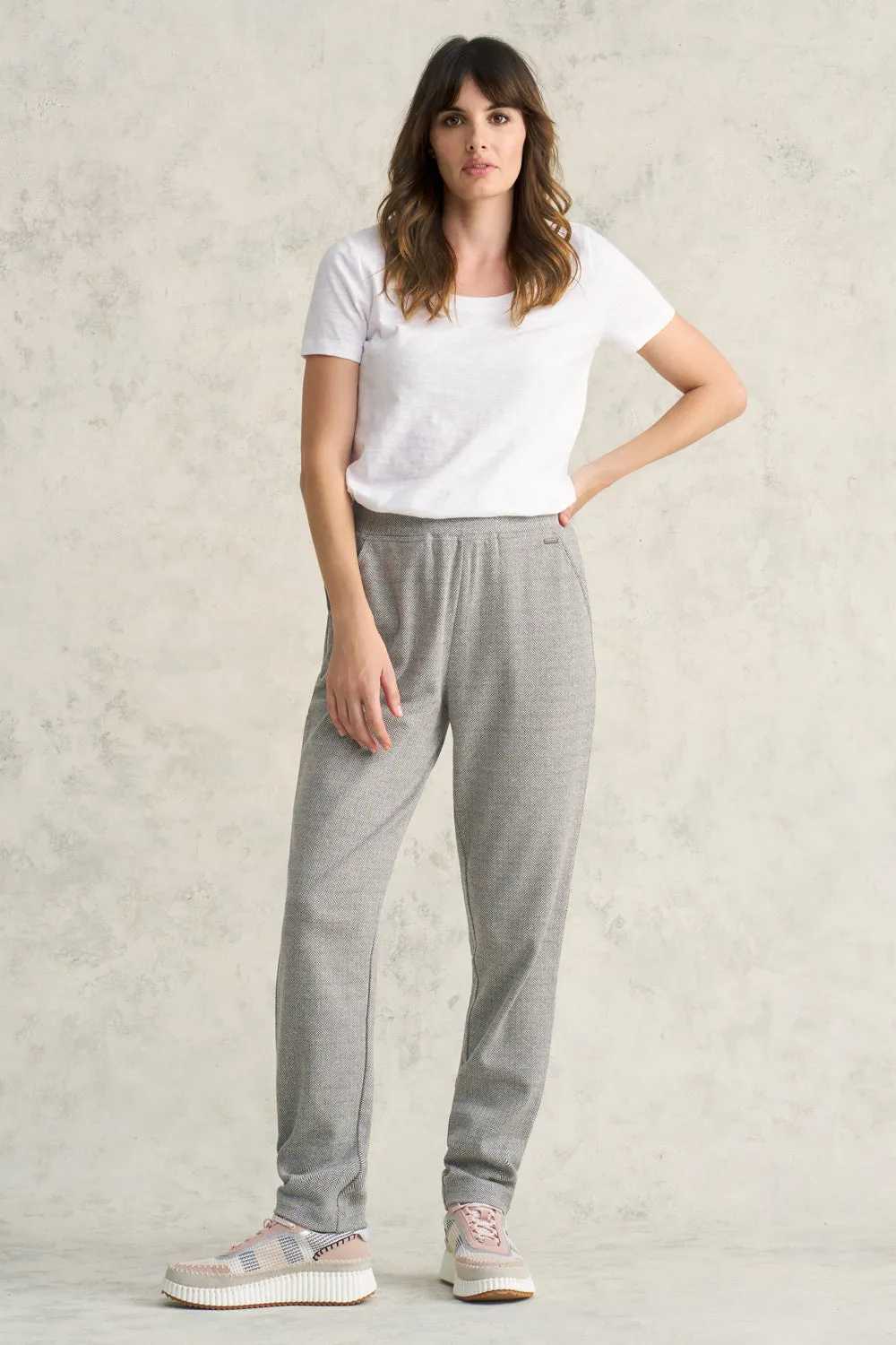 Herringbone Leisure Pant - Grey