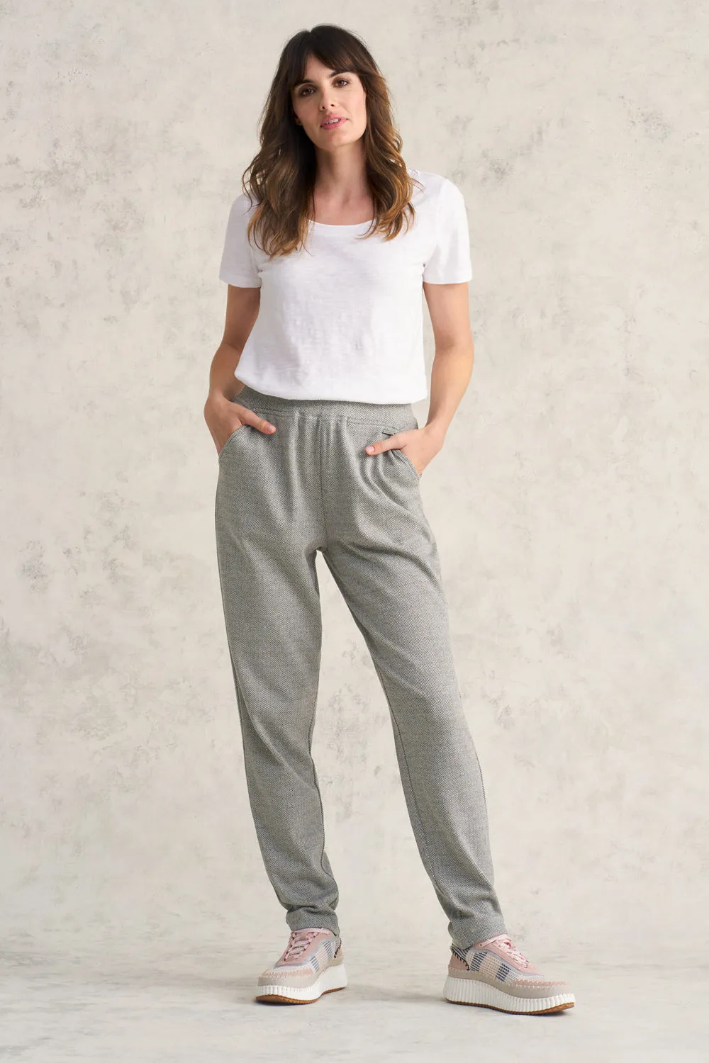 Herringbone Leisure Pant - Grey