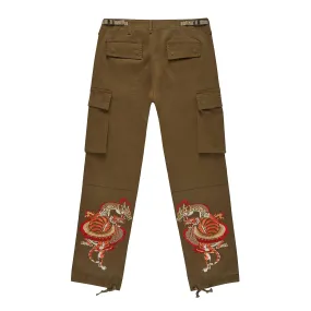 HIDDEN DRAGON CARGO PANTS - DARK KHAKI