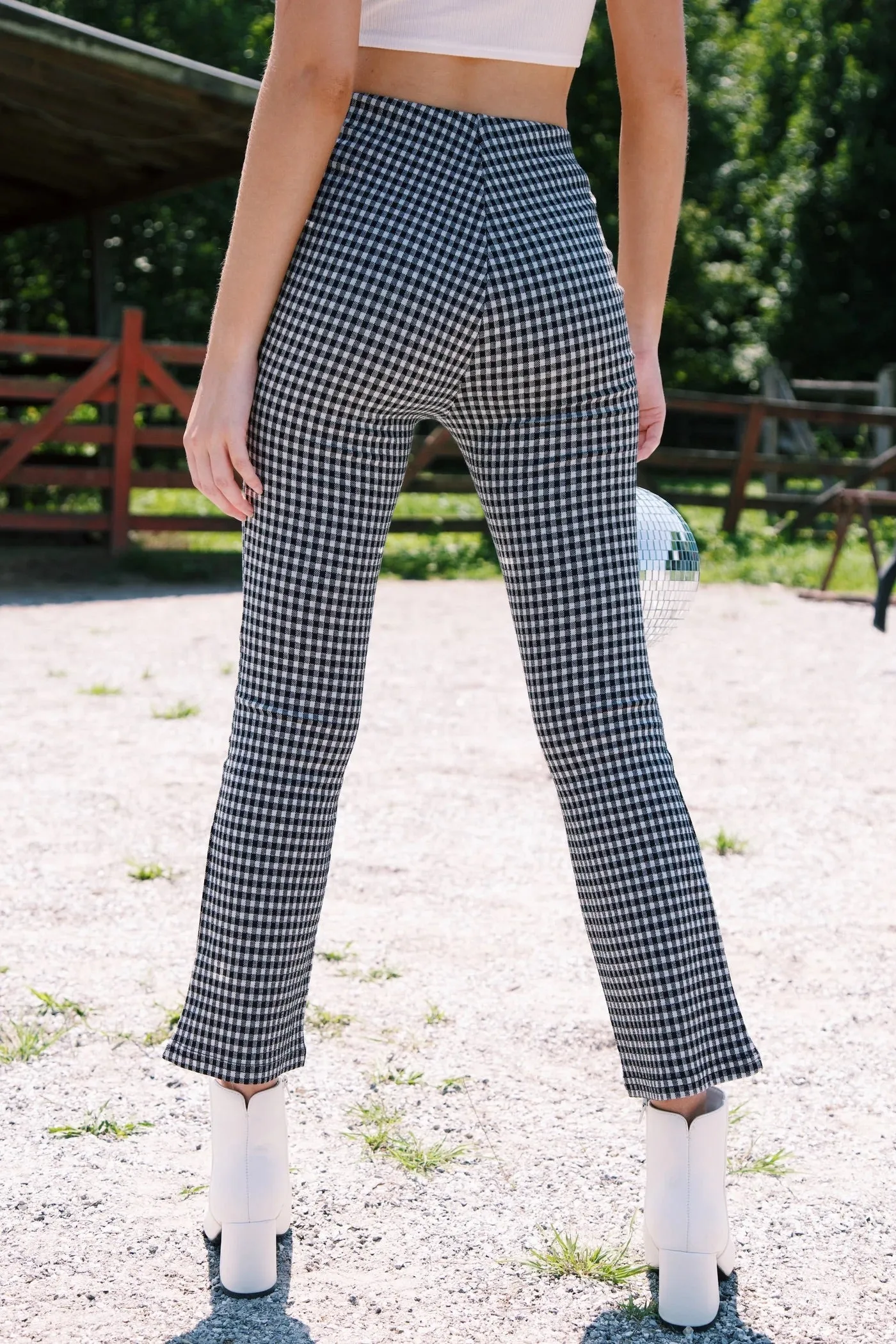 High Waisted Gingham Pant