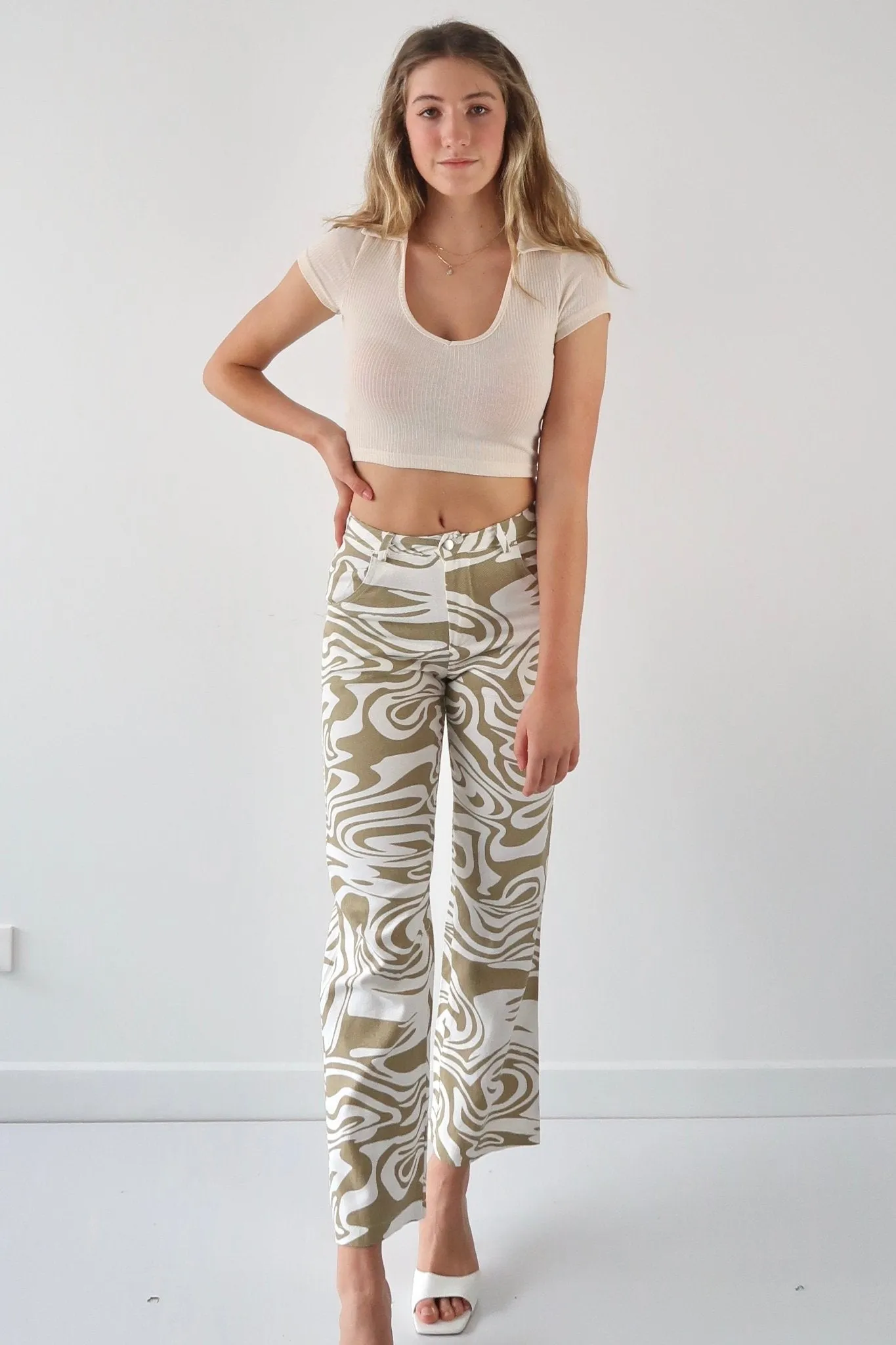 Indie wave pattern trousers