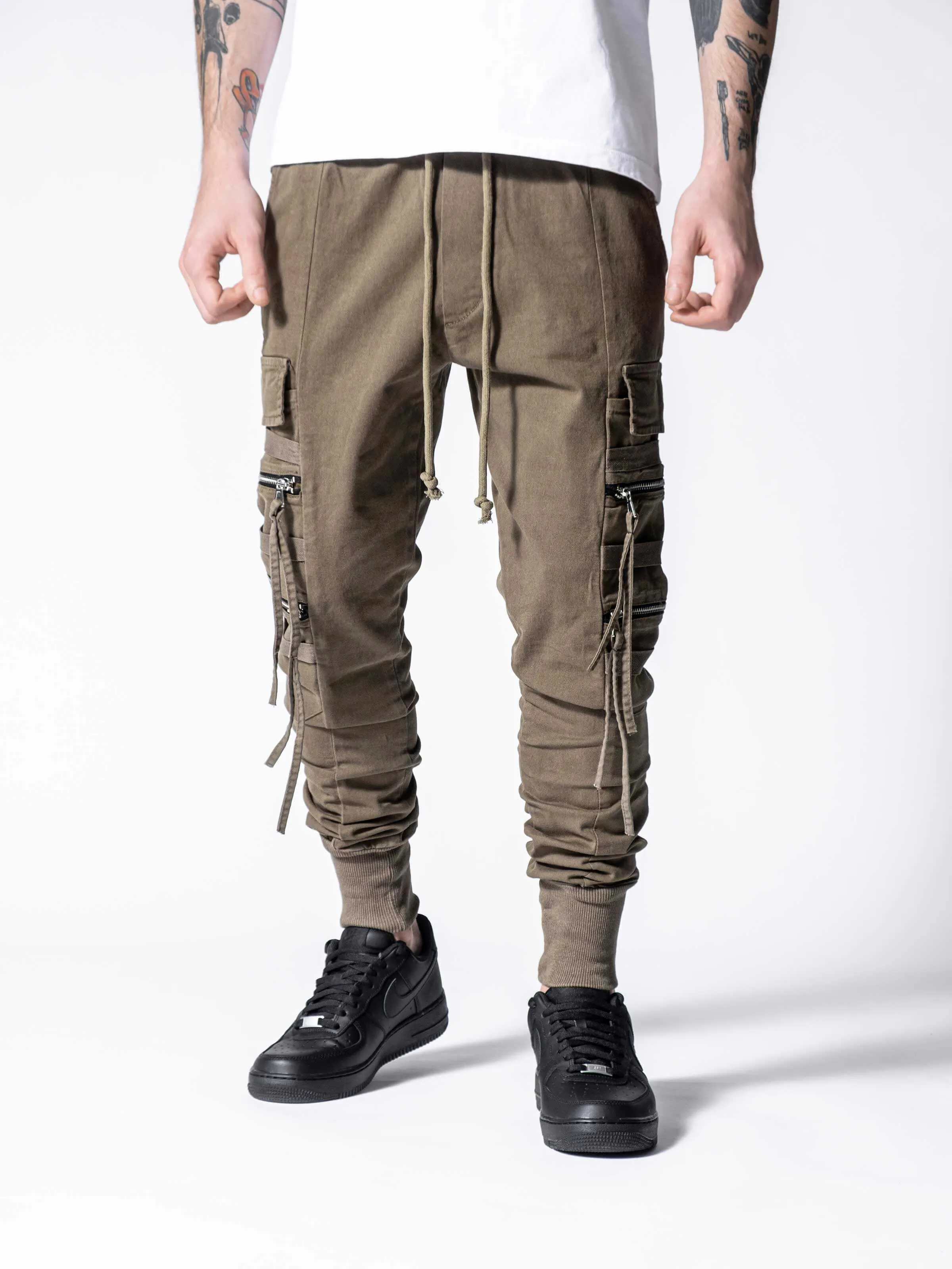 Khaki Swish Cargo Pants