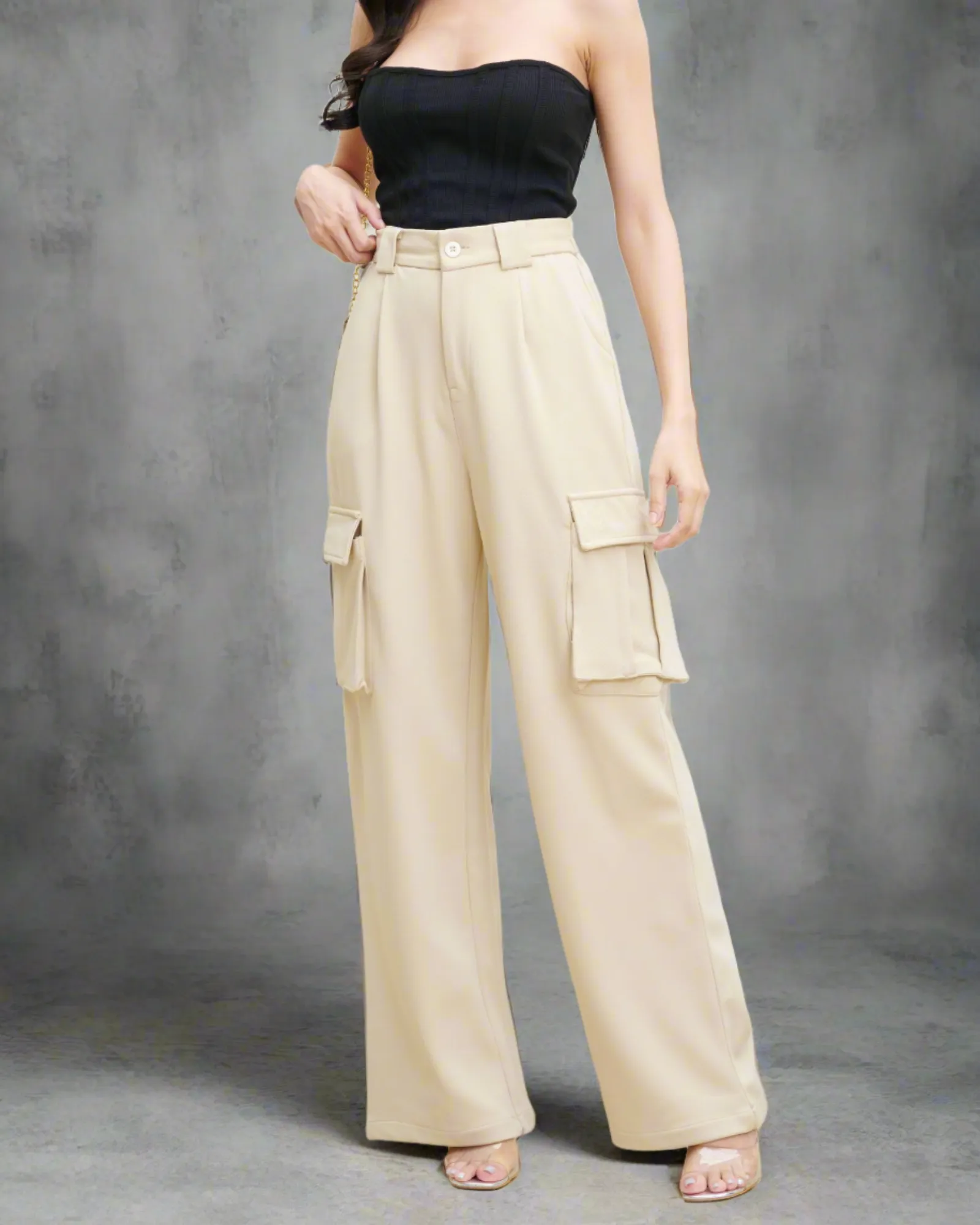 Korean Baggy High Waist Cargo Pants