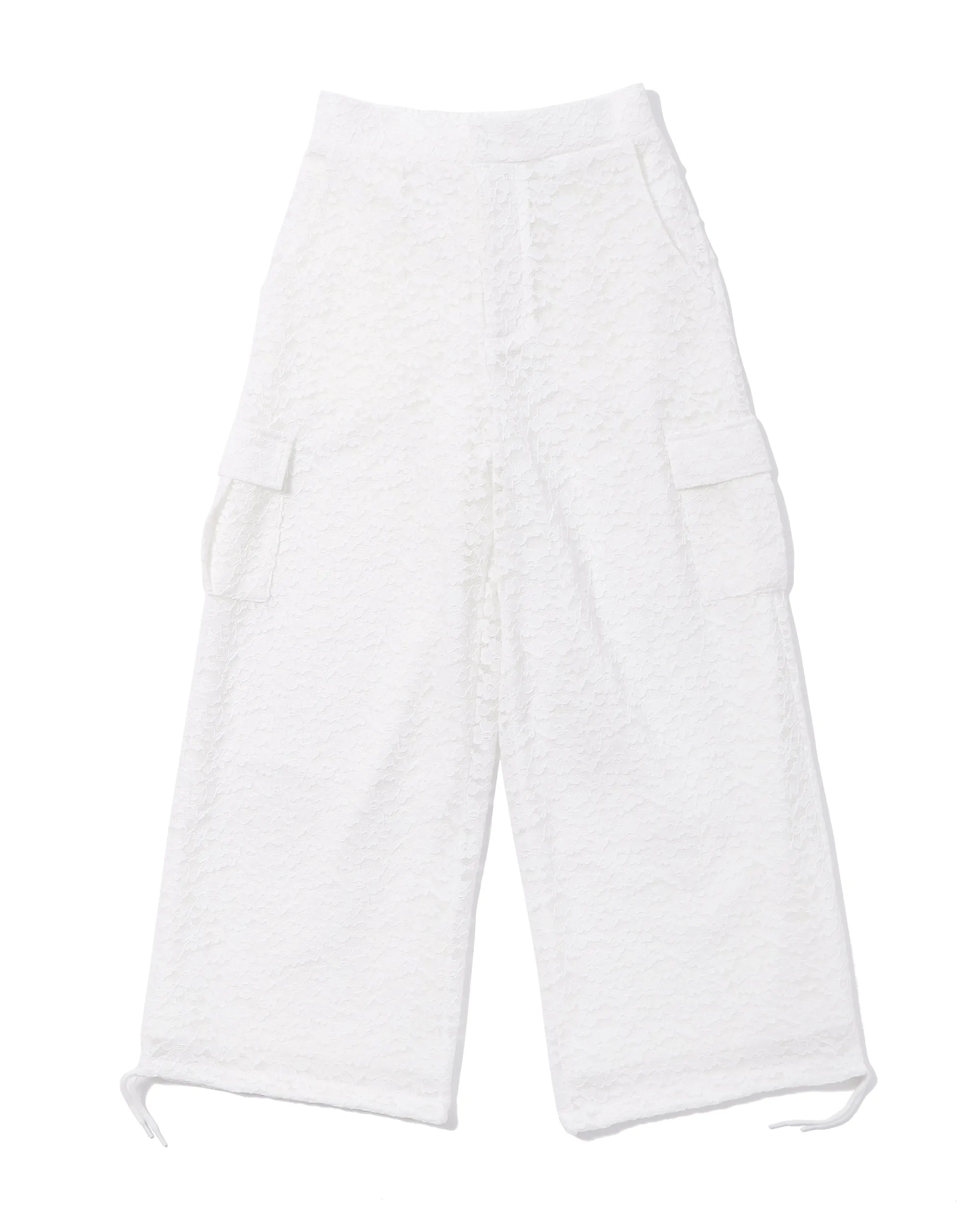 Lace cargo pants (White)