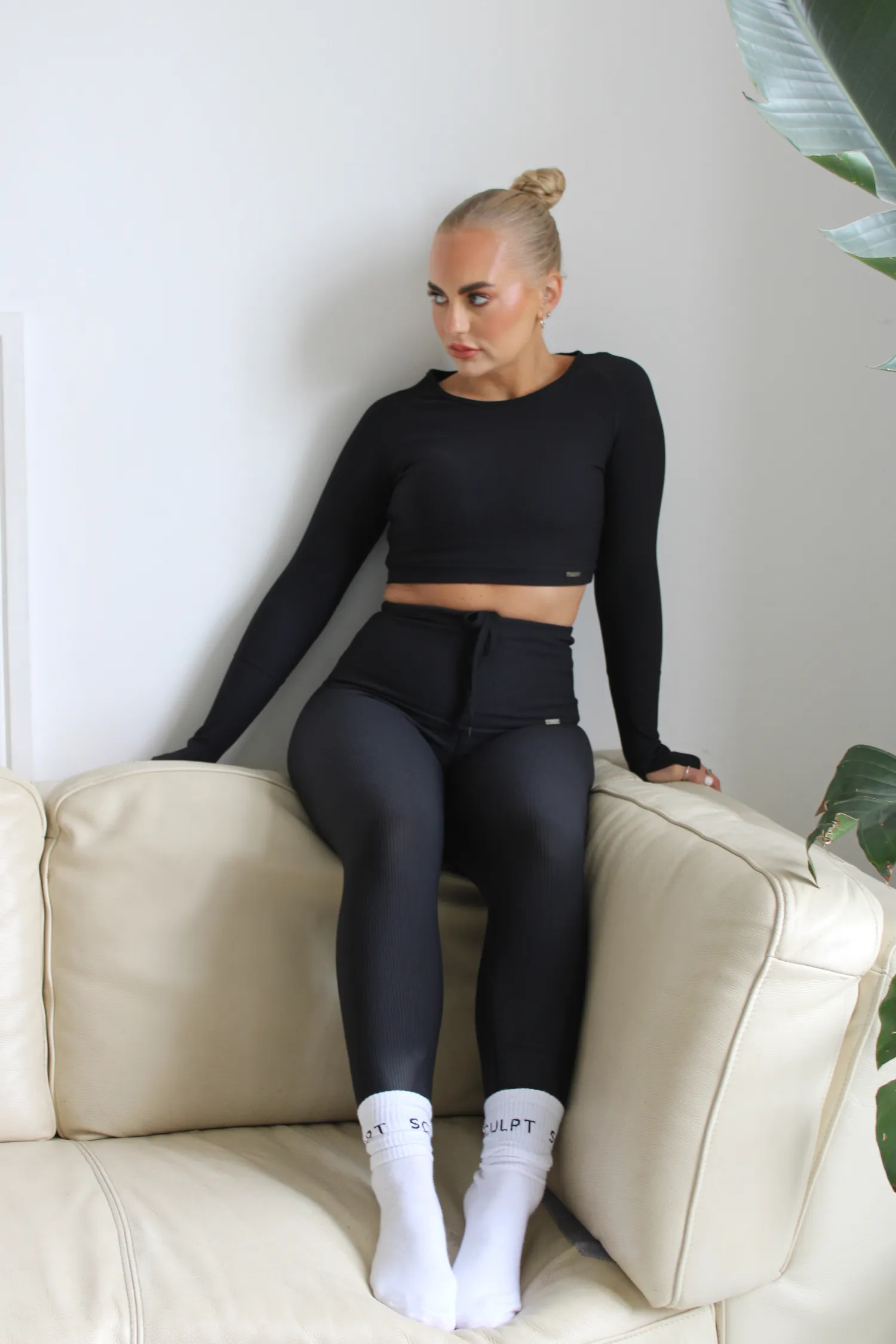 Lifestyle Ribbed Leggings Black