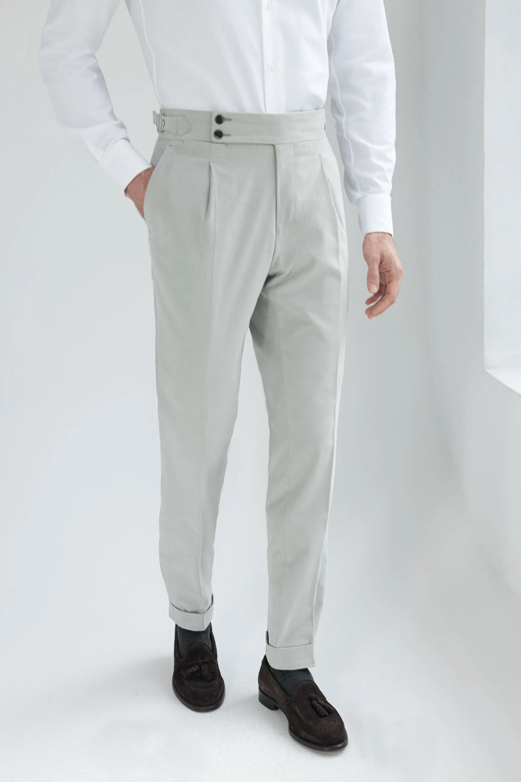 Light Grey Cotton Trousers - Soragna Capsule Collection, Made in Italy | Stylish & Comfortable Fashion Pants