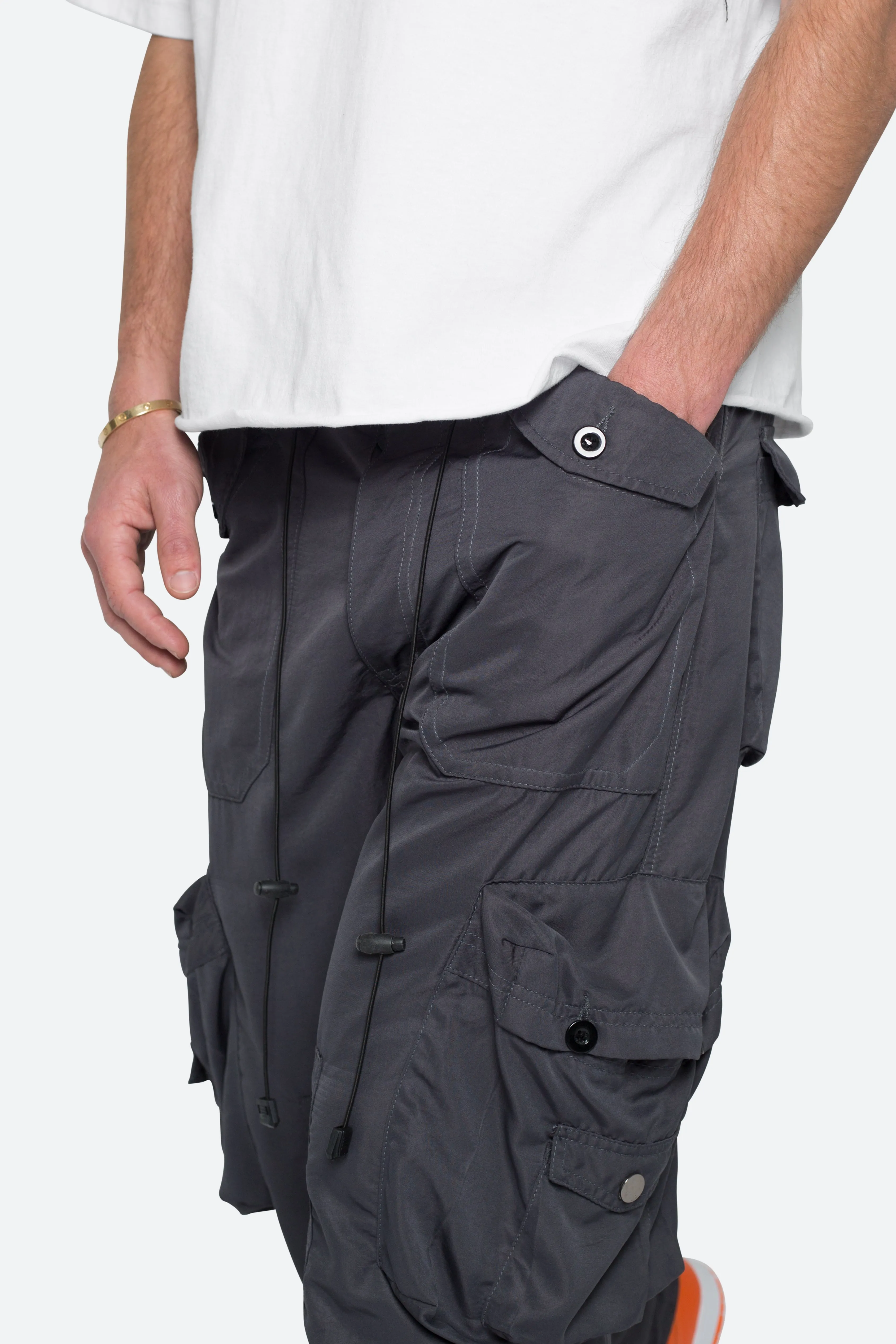 Lightweight Cinch Cargo Pants - Faded Black