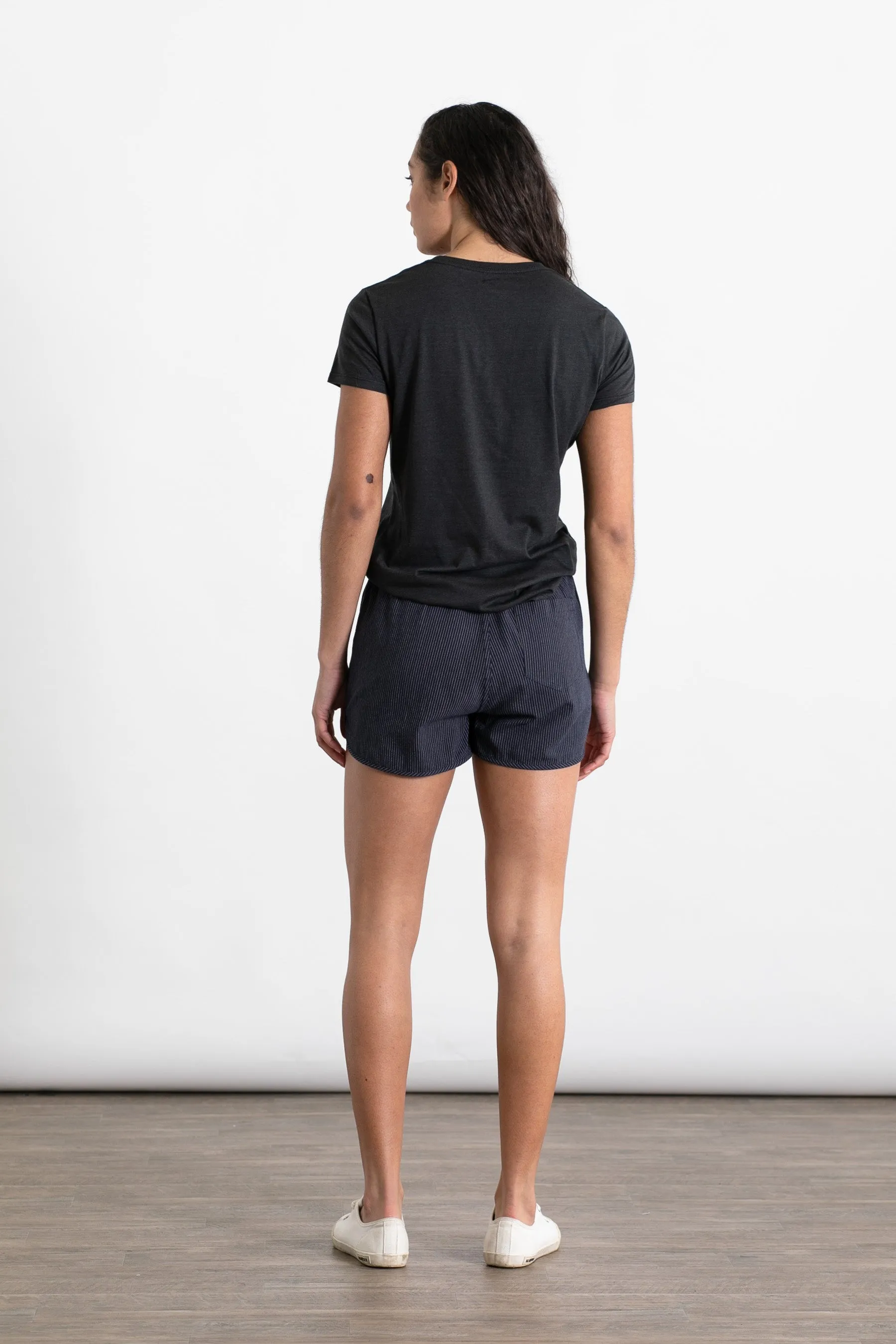 Luca Track Short / Navy Pinstripe