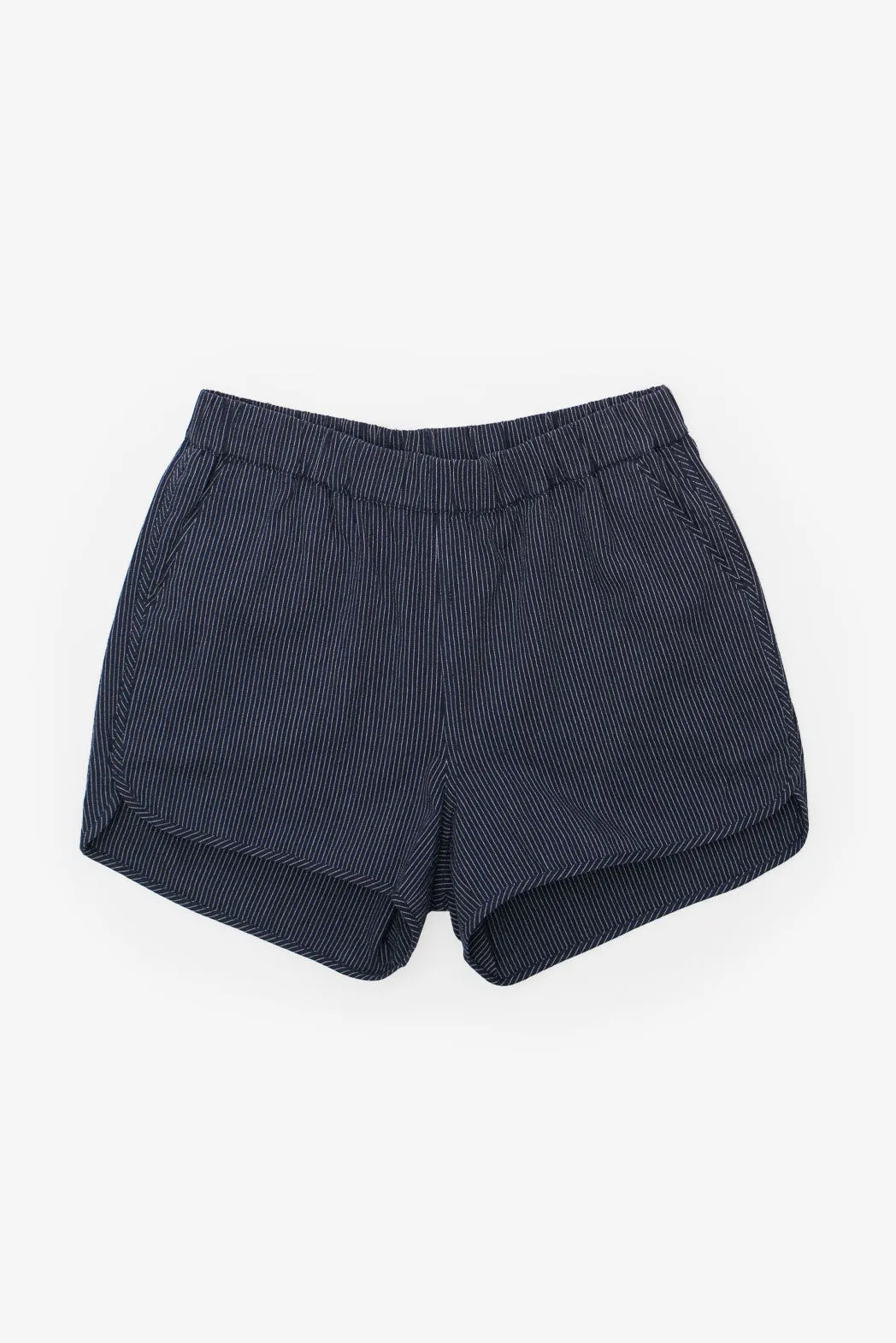 Luca Track Short / Navy Pinstripe