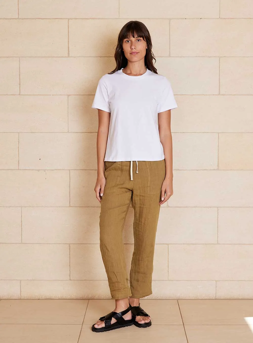 Lucia Linen Pant-GREEN