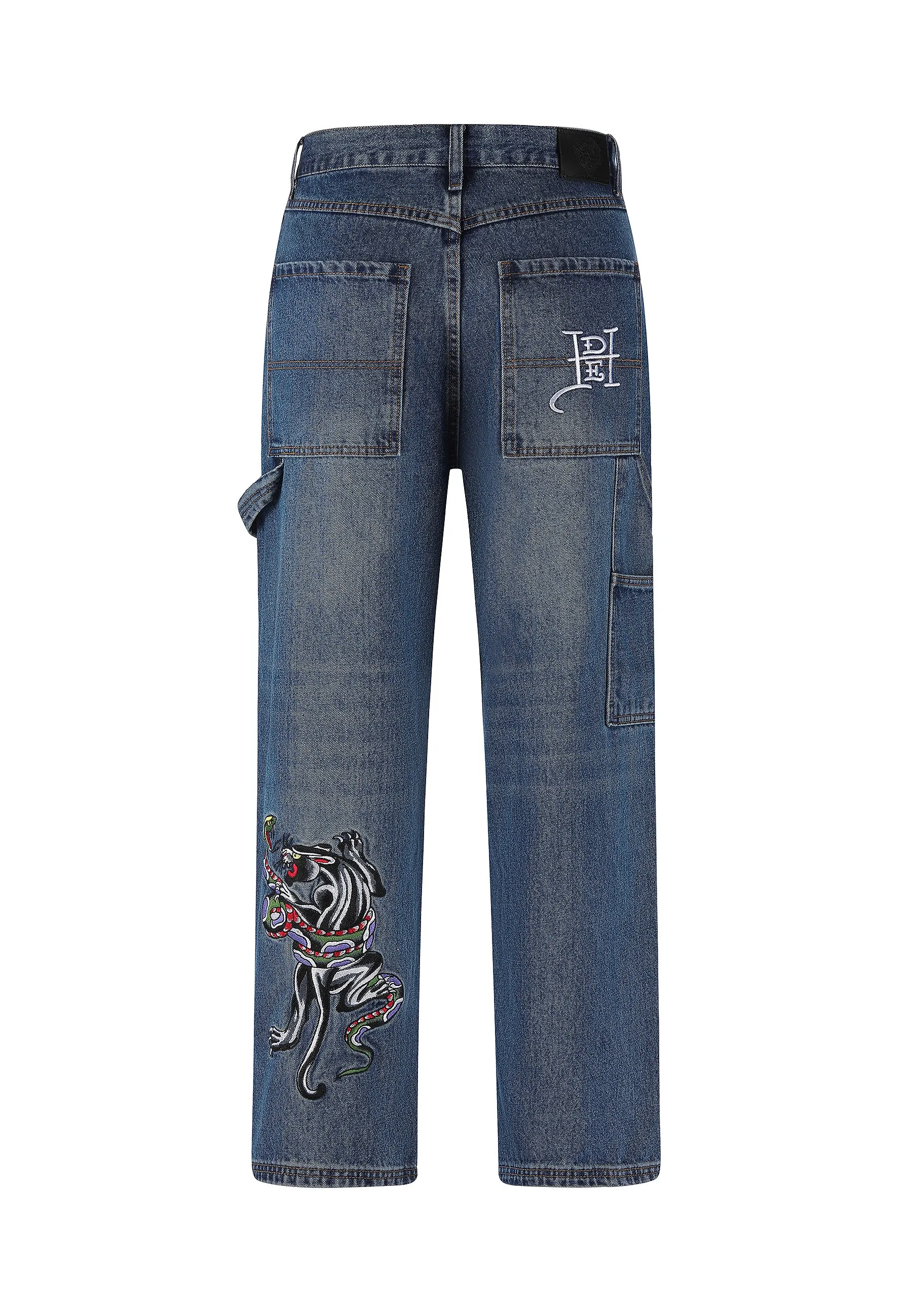 Mens Snake & Panther Carpenter Denim Trousers Jeans - Indigo