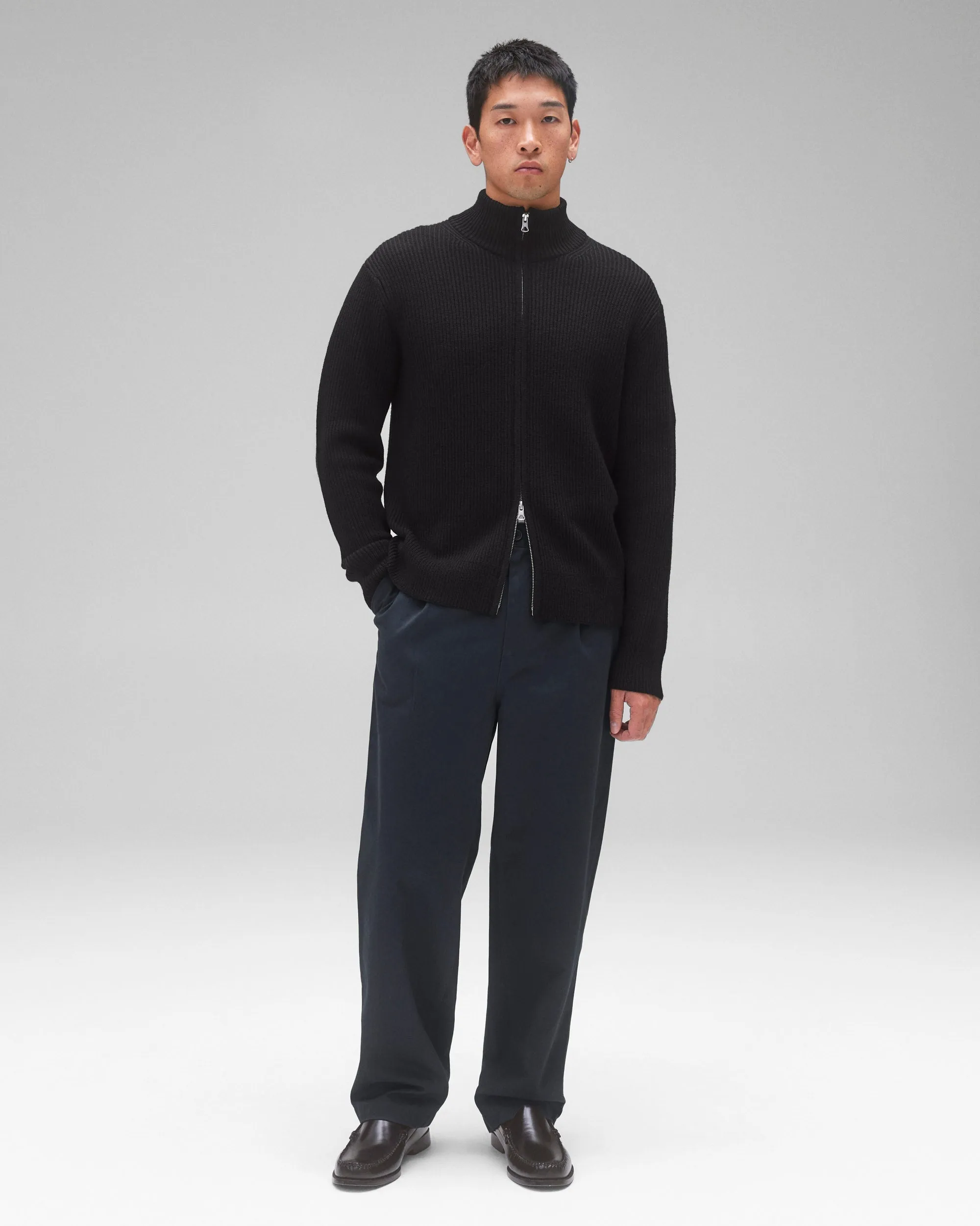 Merino Rib Vinnie Track Jacket