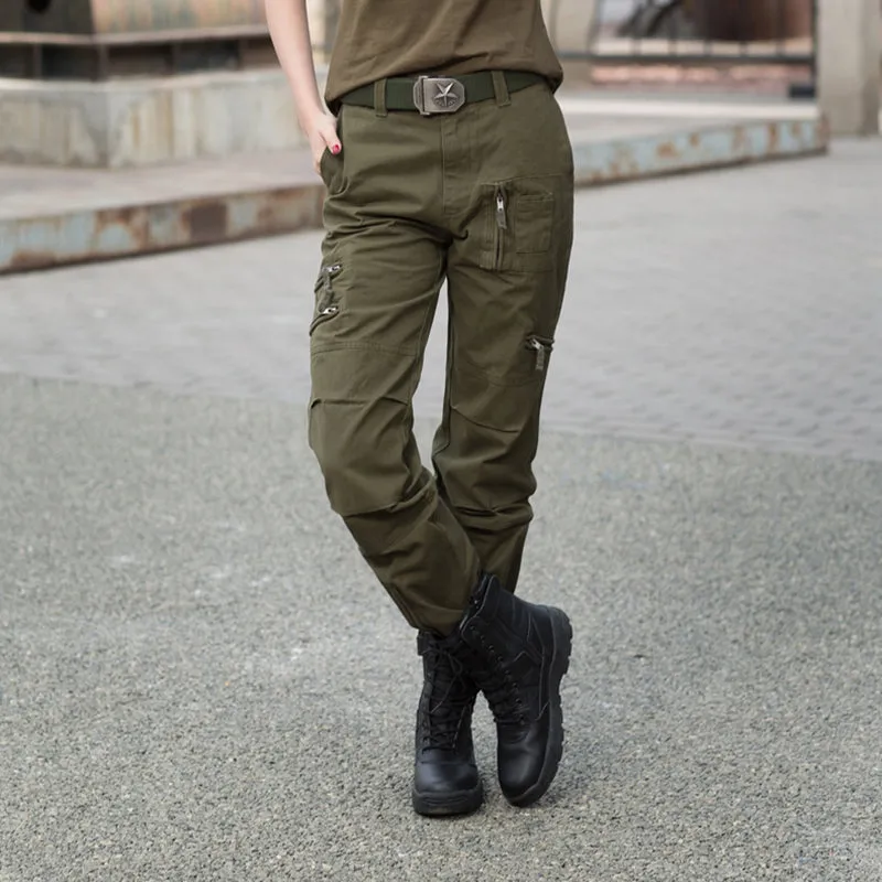 Military StyleMulti-Pocket Women's Cargo Pants