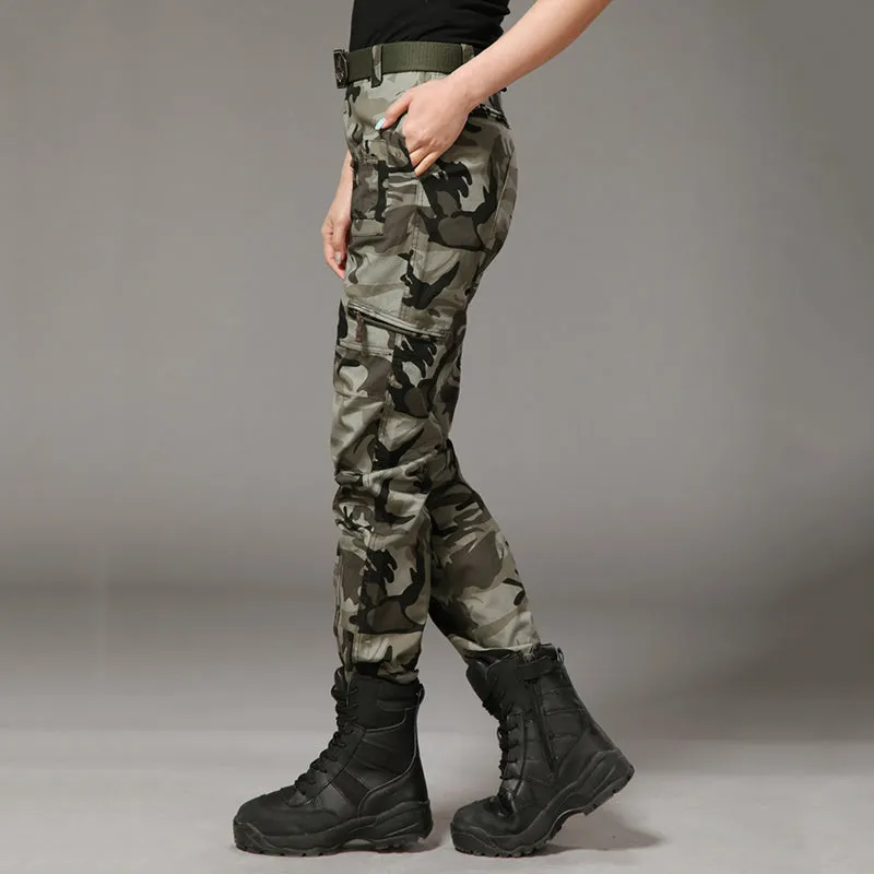 Military StyleMulti-Pocket Women's Cargo Pants