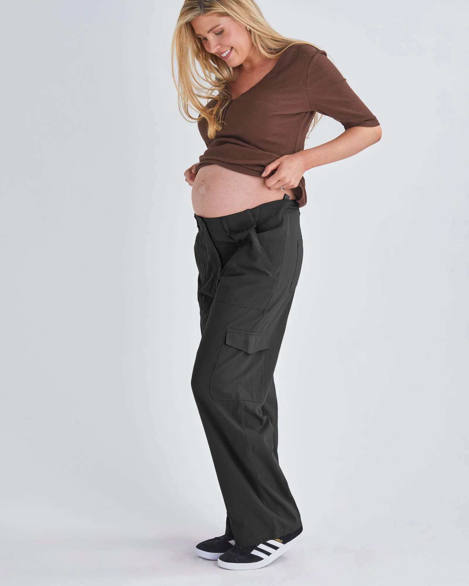 Naomi Maternity Black Cargo Pants