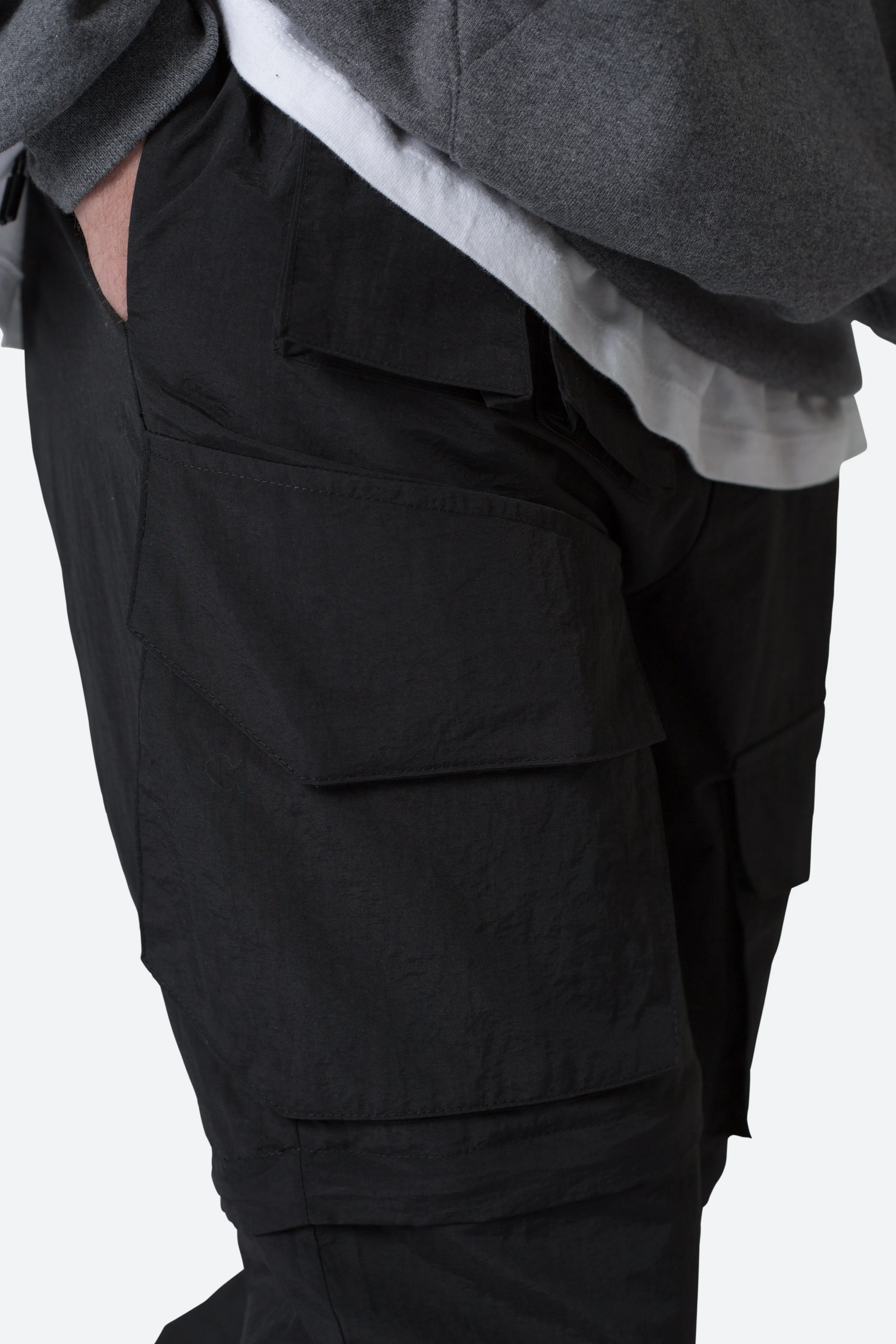 Black Nylon Cargo Traveler Pants - Durable, Lightweight, and Versatile