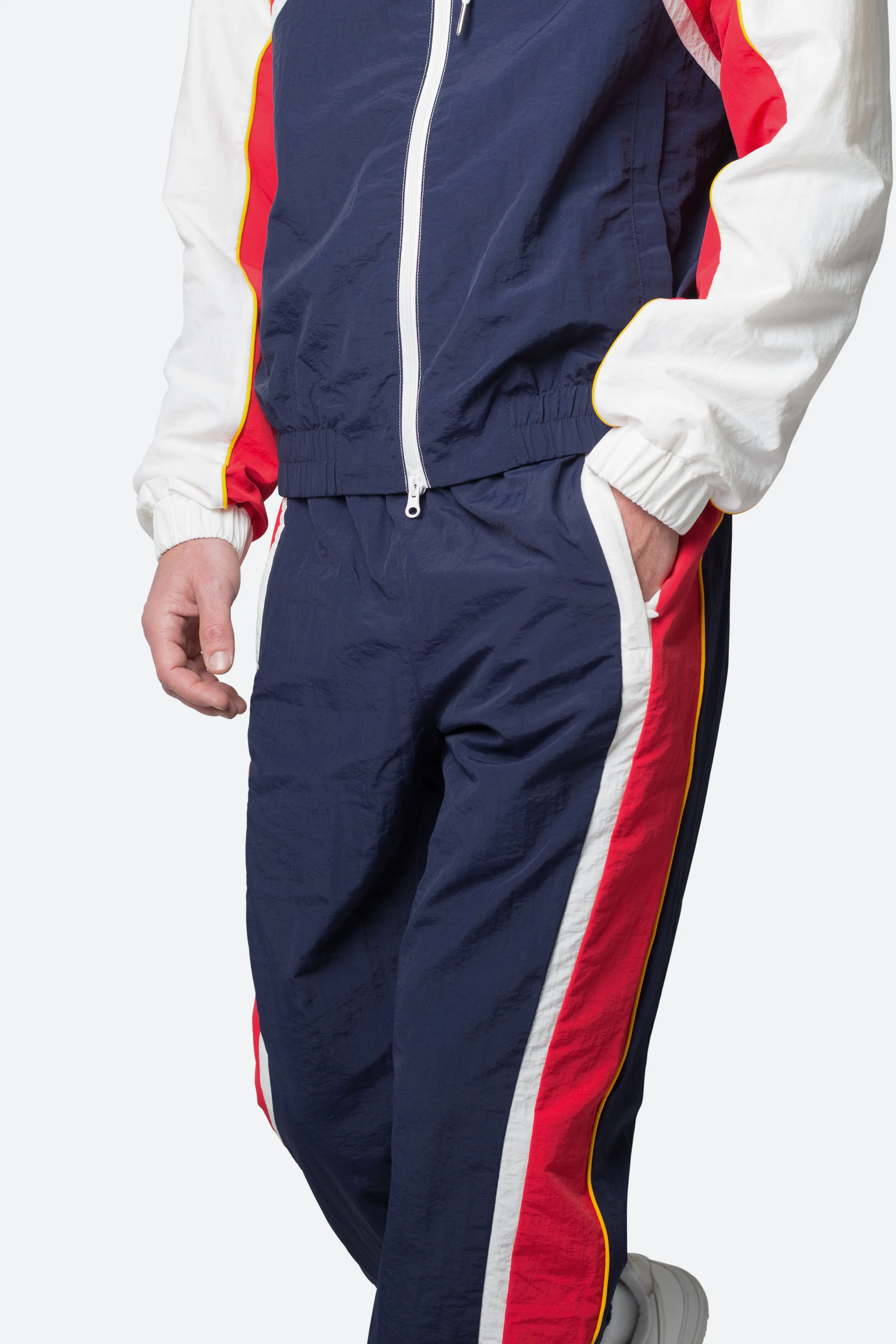 Nylon Track Pants - Red/White/Blue