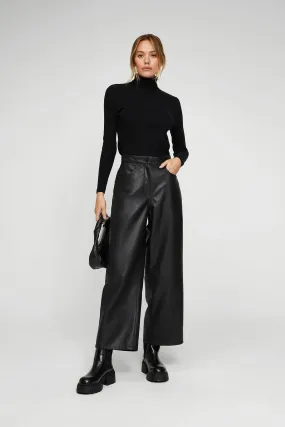 Odette - Black Leather Pant