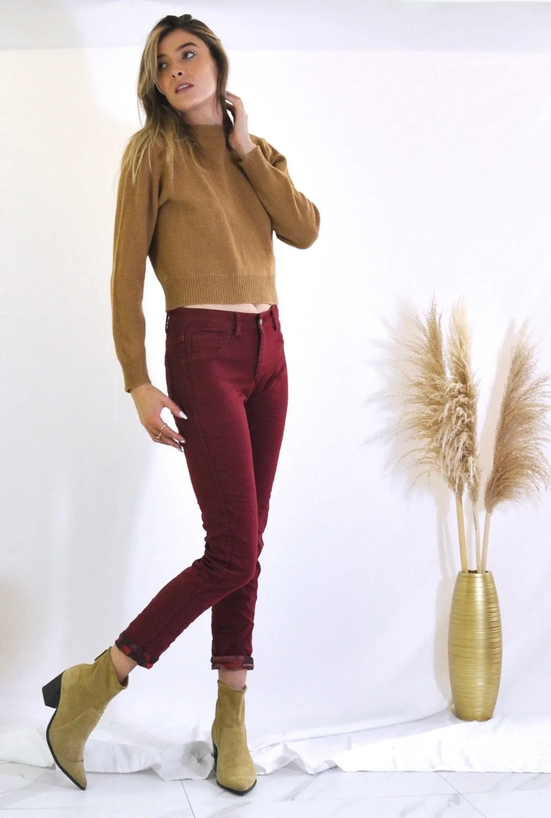 Onado Reversible Denim Jeans Summer Bordeaux