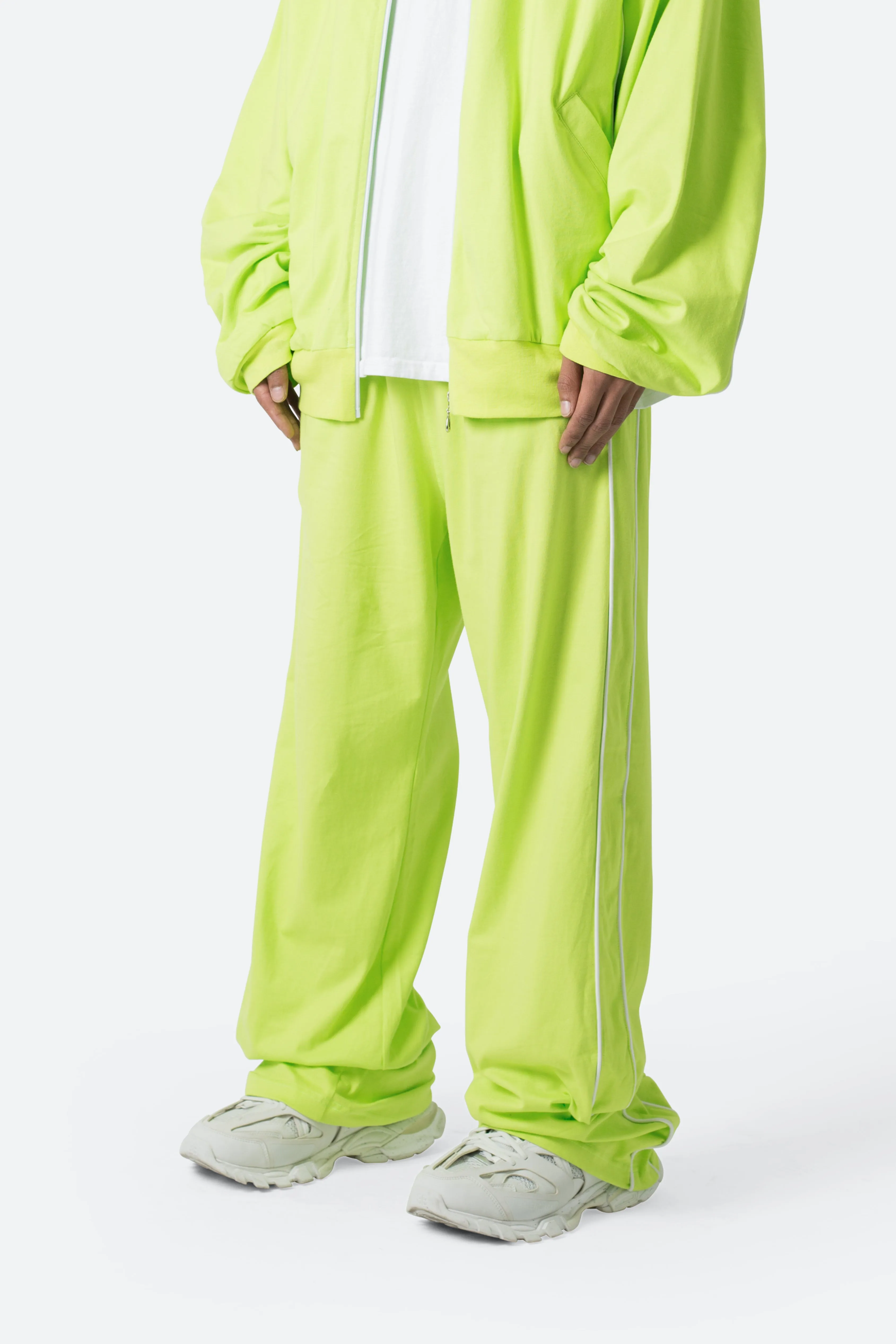 Oversized Jersey Track Pants - Acid Lime