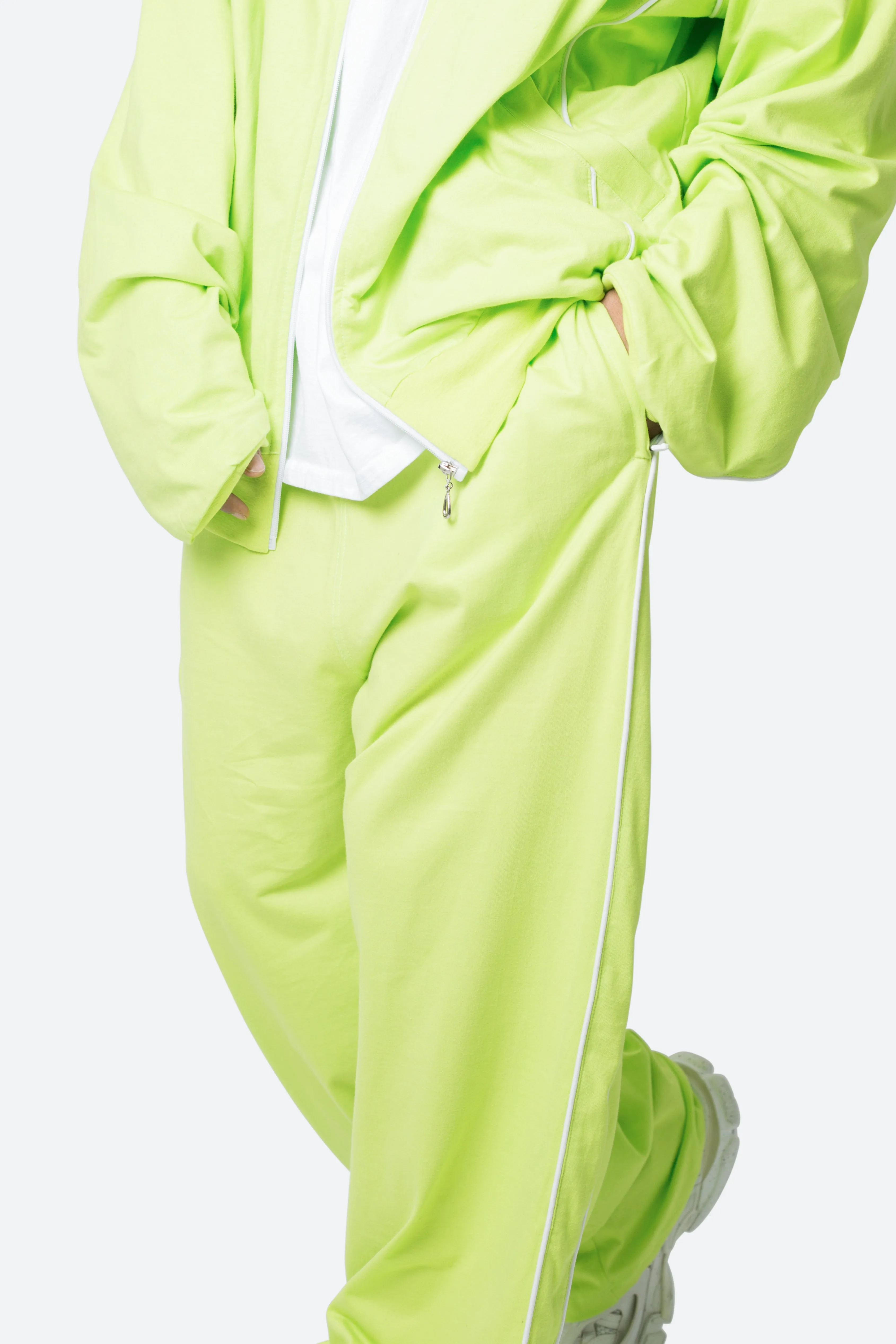 Oversized Jersey Track Pants - Acid Lime