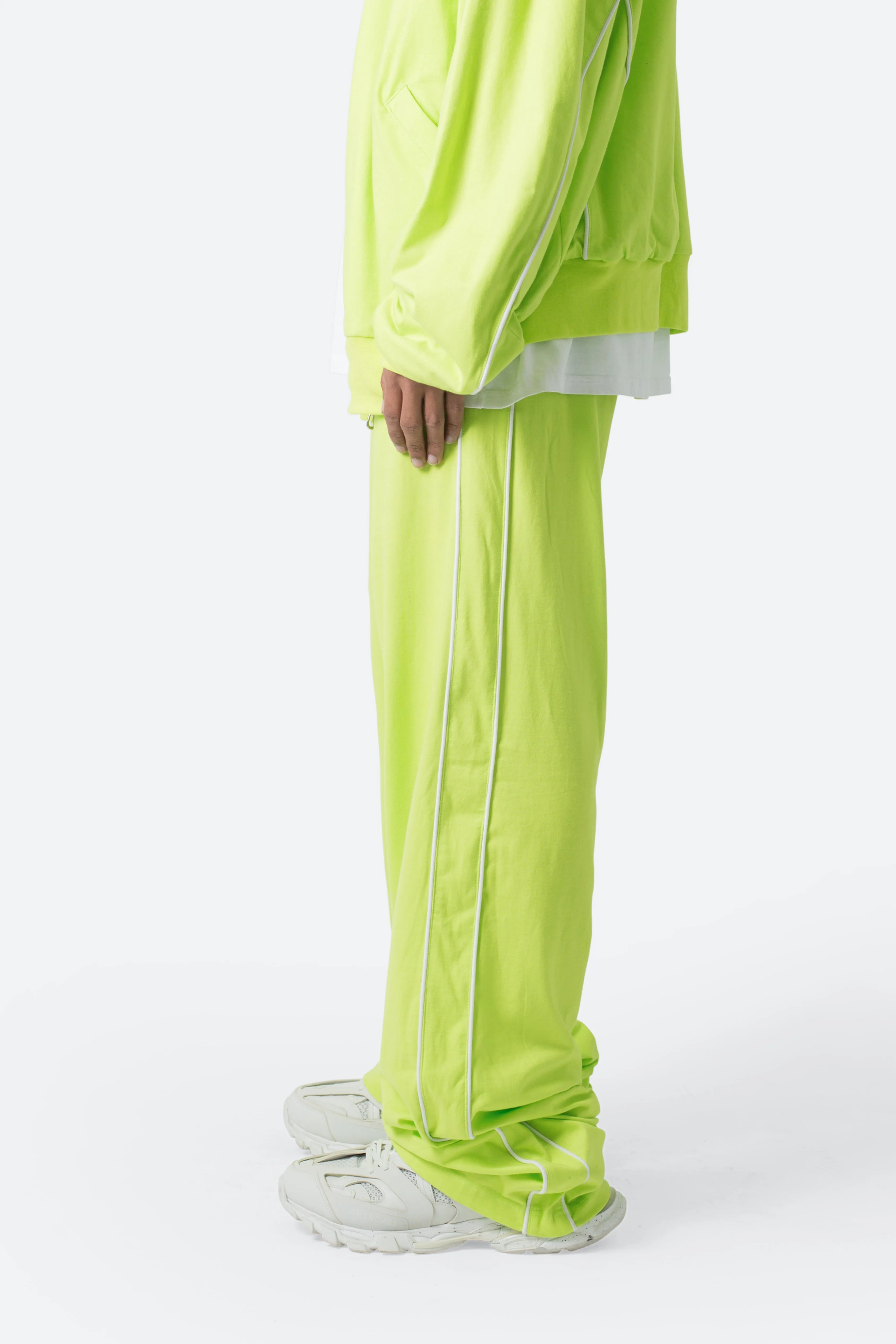 Oversized Jersey Track Pants - Acid Lime