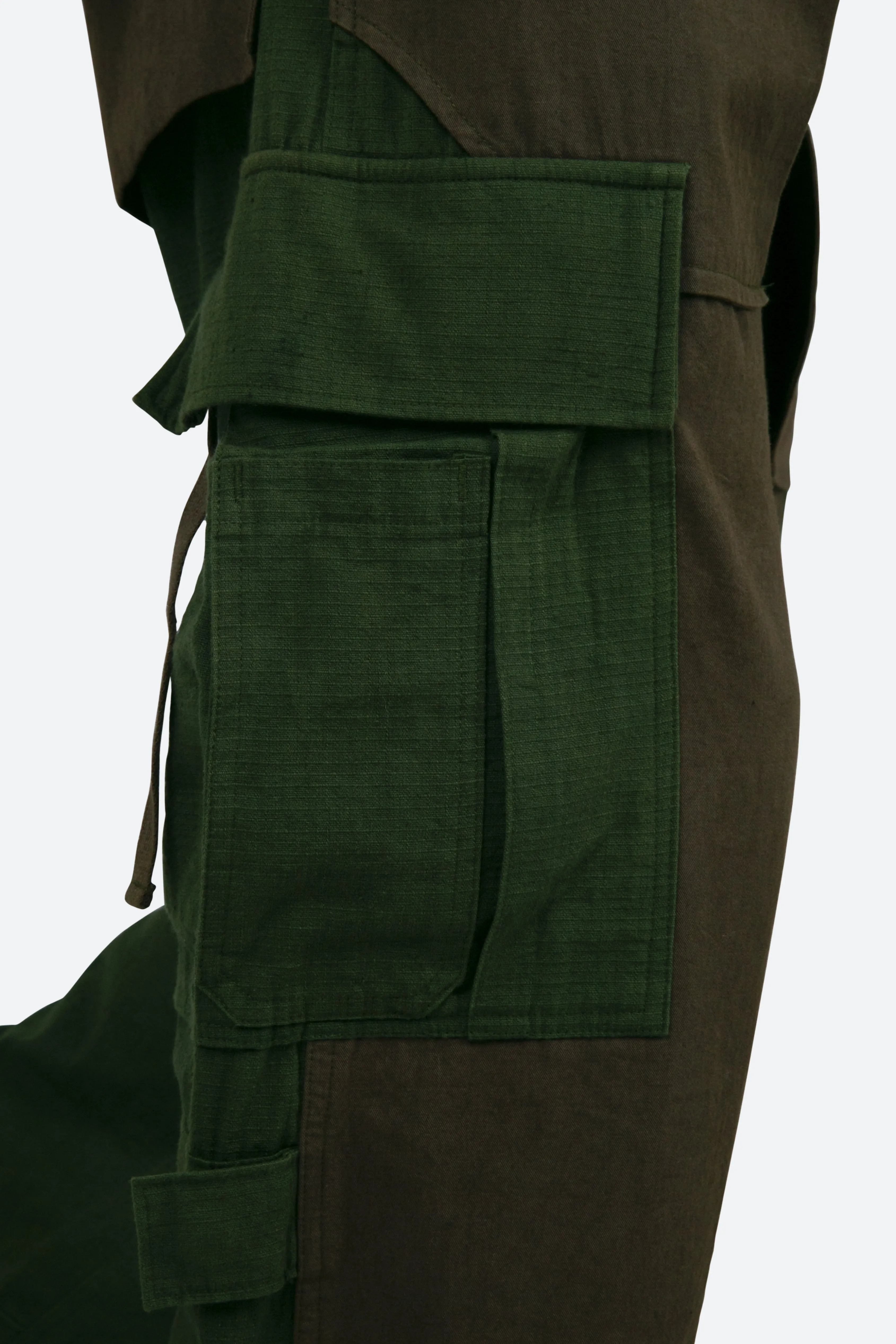 Paneled Cargo Pants - Olive