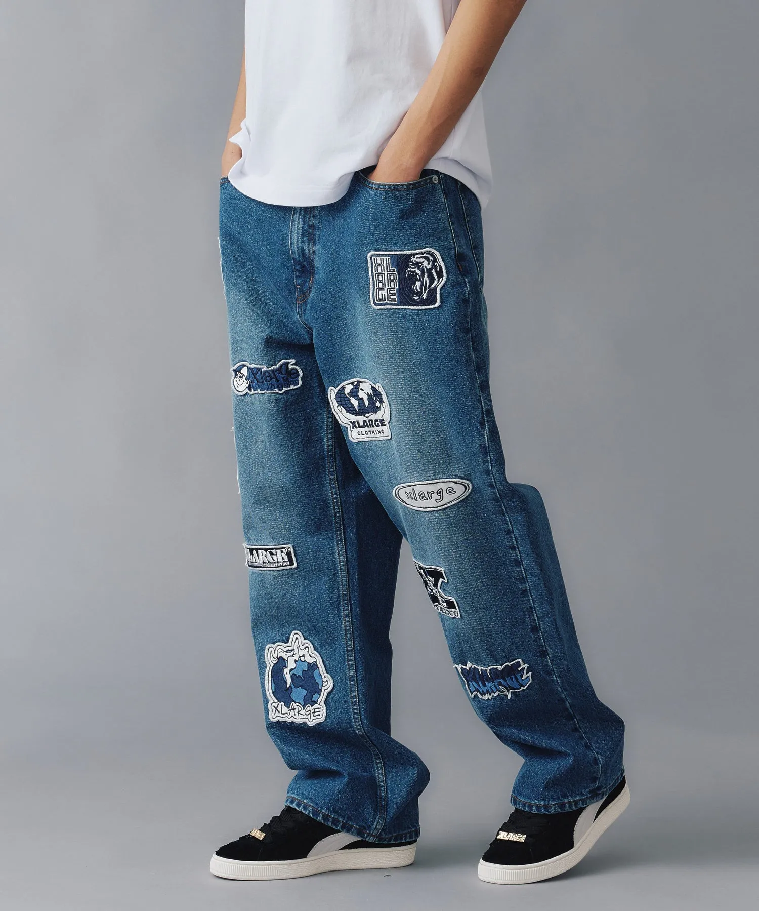 PATCHED DENIM PANTS