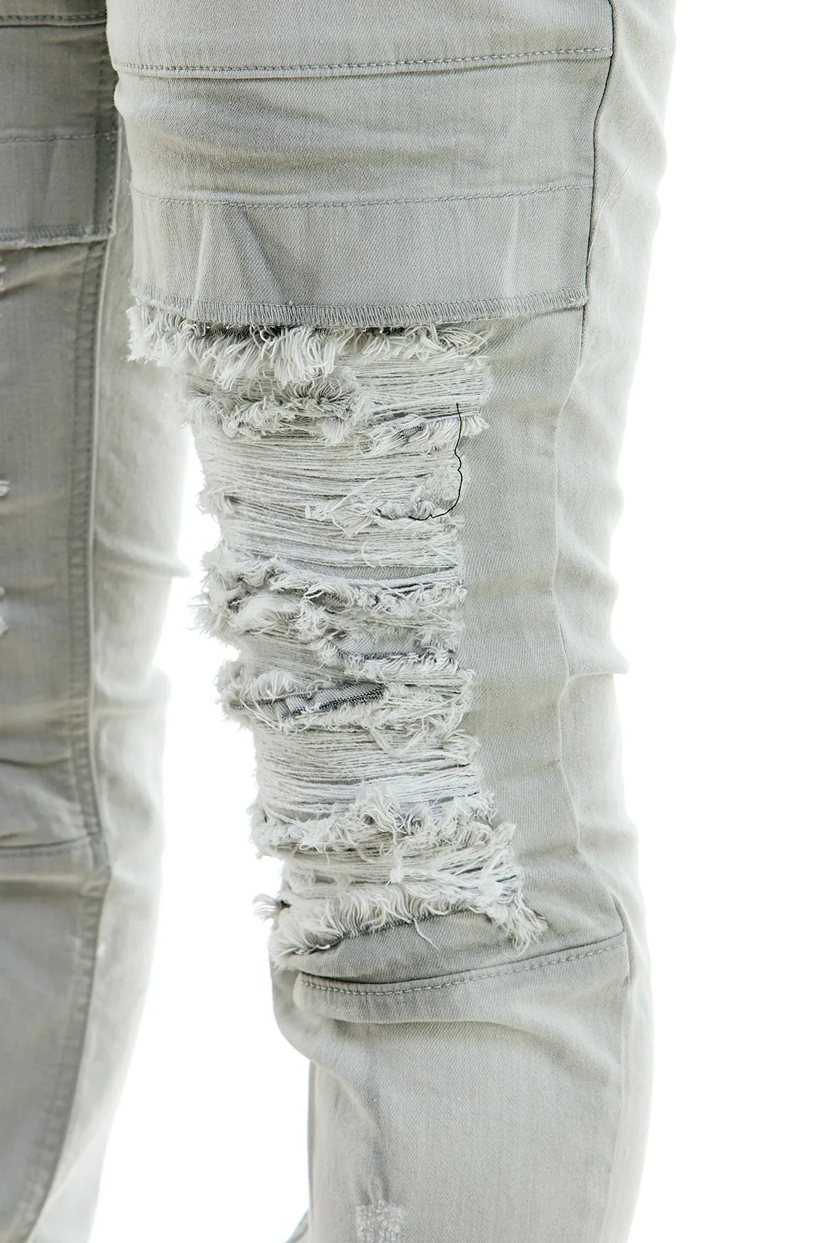 Pocket White Men's Skinny Stacked Jeans