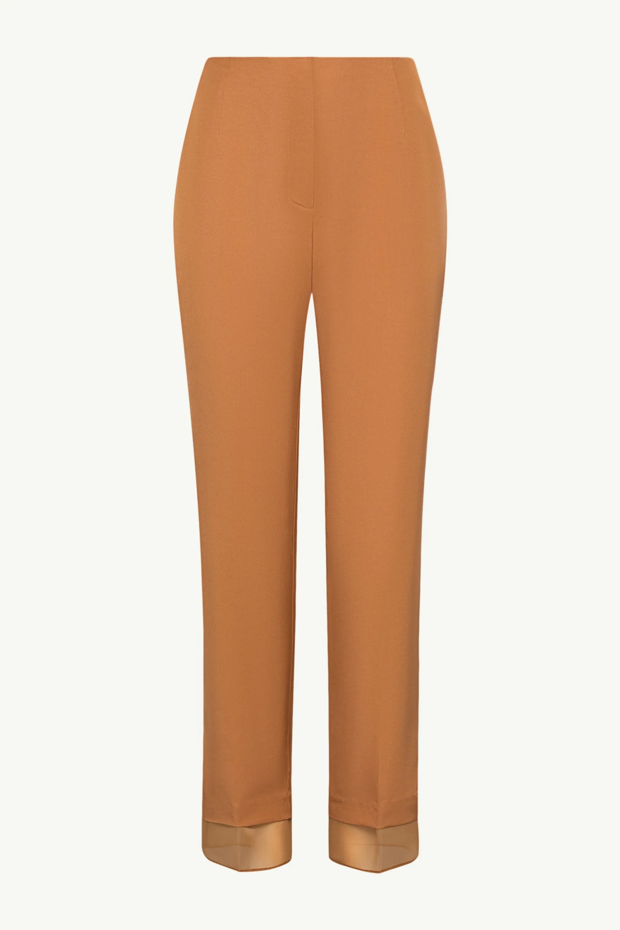 Rayan Organza Trim Trousers - Brown Sugar