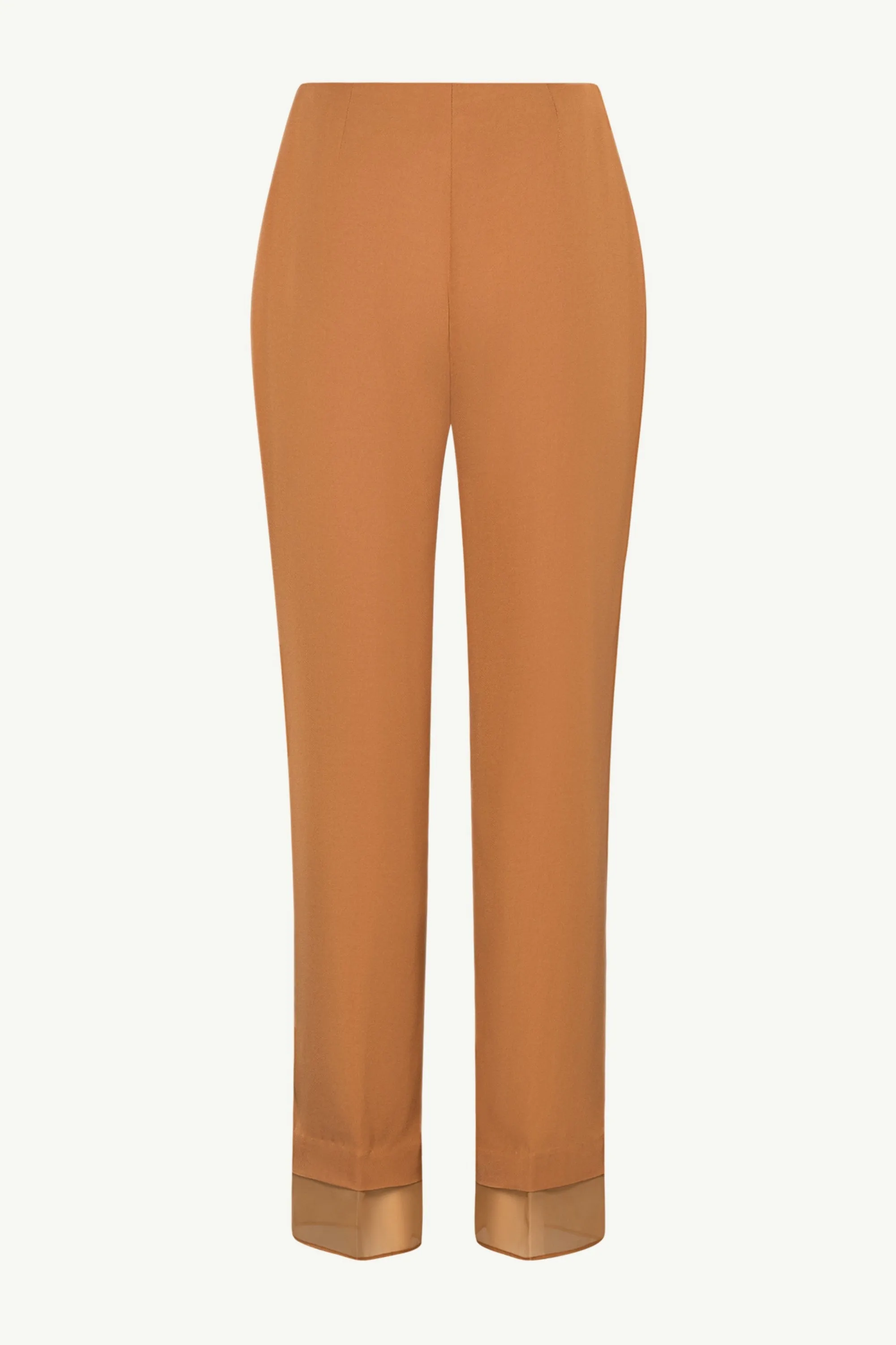 Rayan Organza Trim Trousers - Brown Sugar